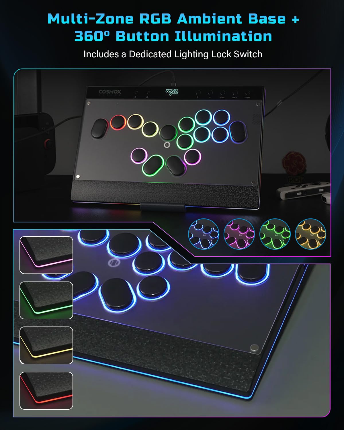 MANDO ARCADE LEVERLESS HAUTE42 C16-S MAGNÉTICO DIY PARA PC/PS4/SWITCH - 5