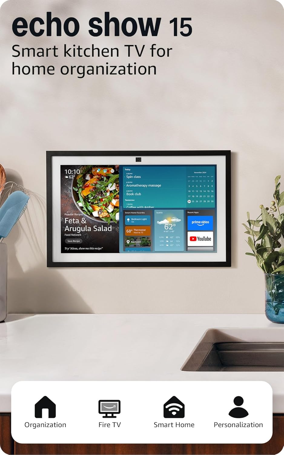AMAZON ECHO SHOW 15 PANTALLA INTELIGENTE FULL HD 15.6 PULGADAS - 1