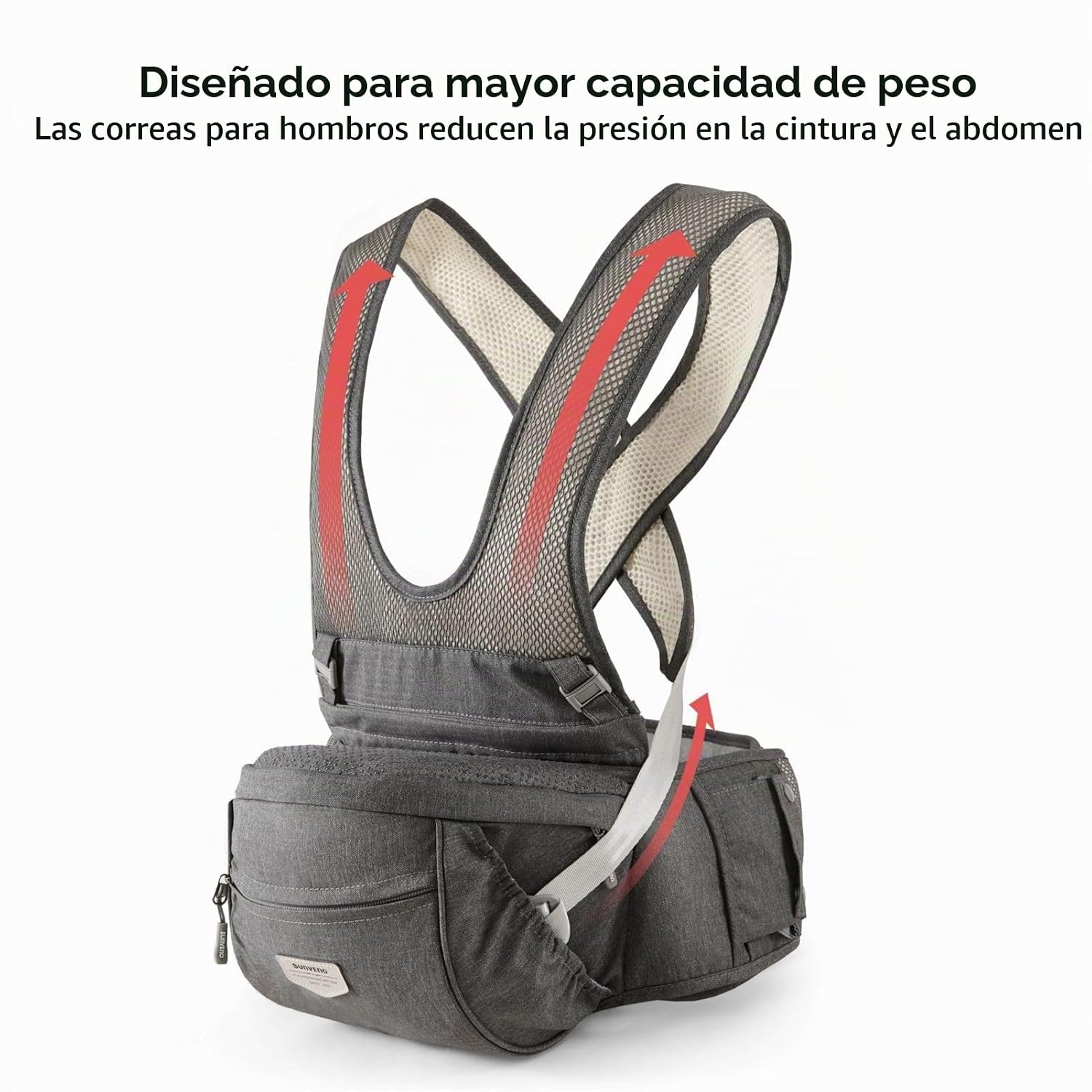 MOCHILA PORTABEBÉ SUNVENO HIP SEAT CON CORREAS PARA HOMBRO - 4
