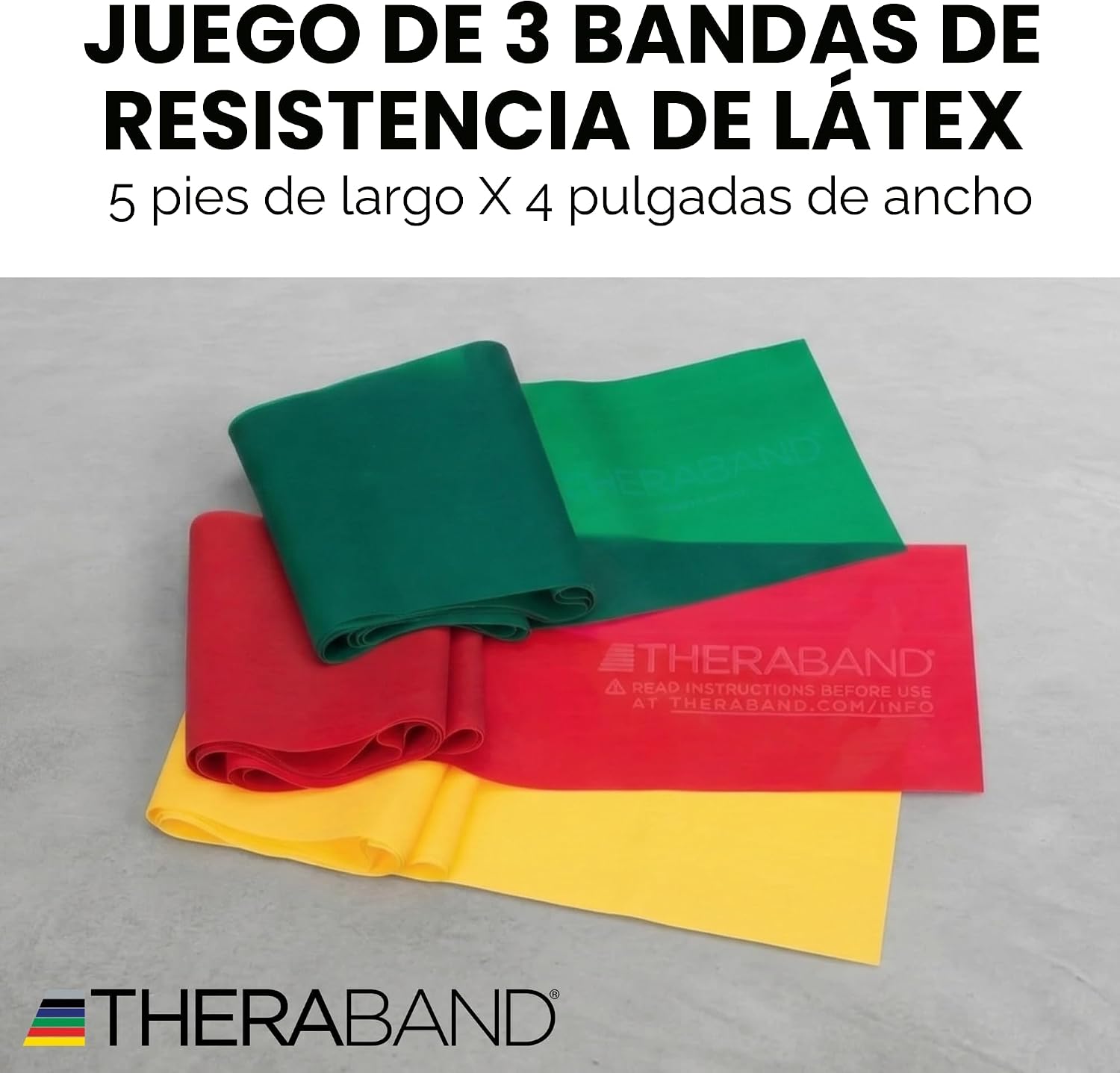 BANDAS ELÁSTICAS DE RESISTENCIA THERABAND SET 3 NIVELES - 4