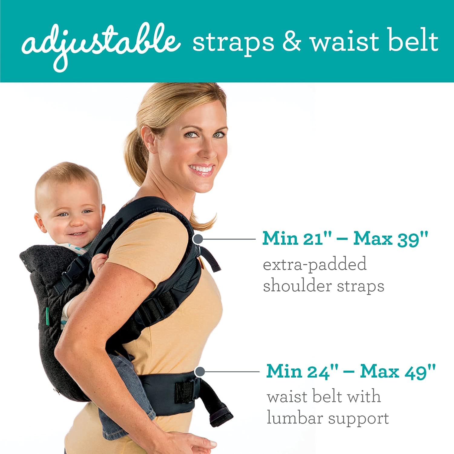 MOCHILA PORTABEBÉ INFANTINO FLIP 4-EN-1 CONVERTIBLE ERGONÓMICA NEGRO - 3