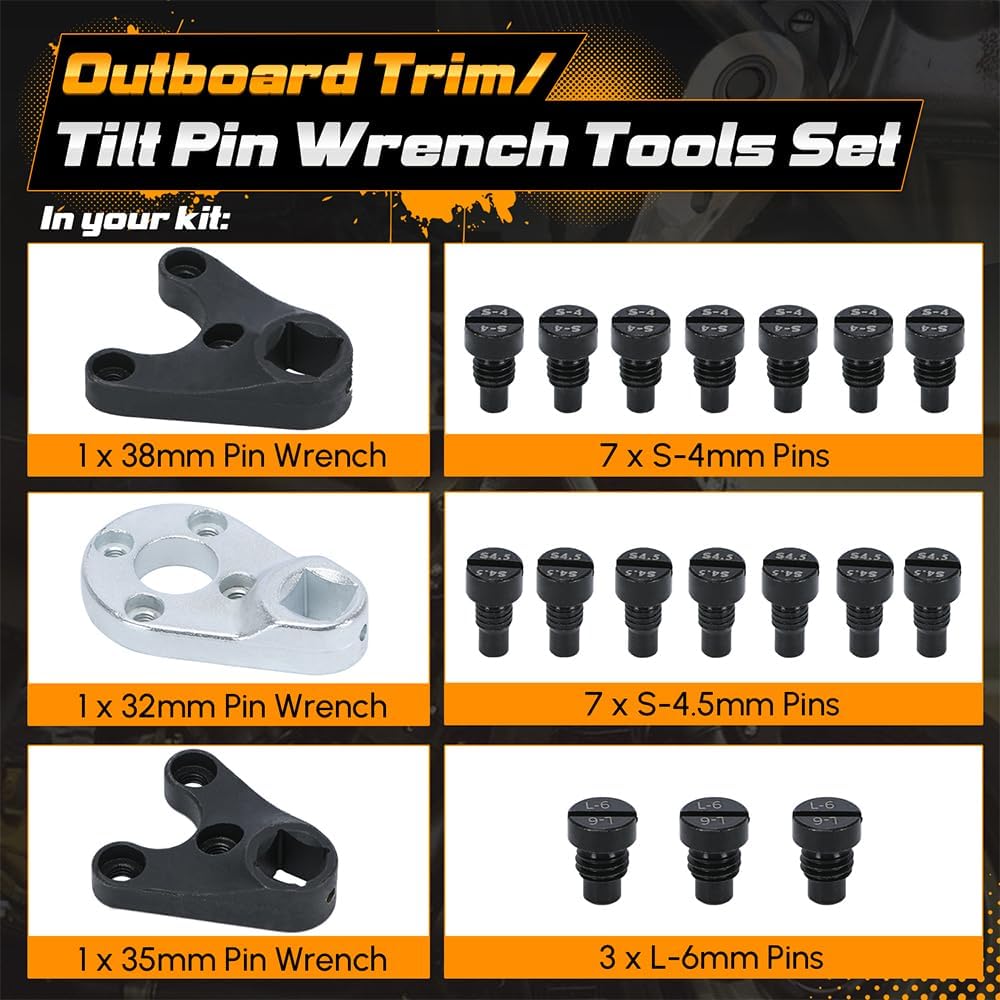 JUEGO DE LLAVES PARA PASADORES DE TRIM Y TILT DE MOTORES FUERA DE BORDA MT0004, MT0006 Y MT0009 - 2