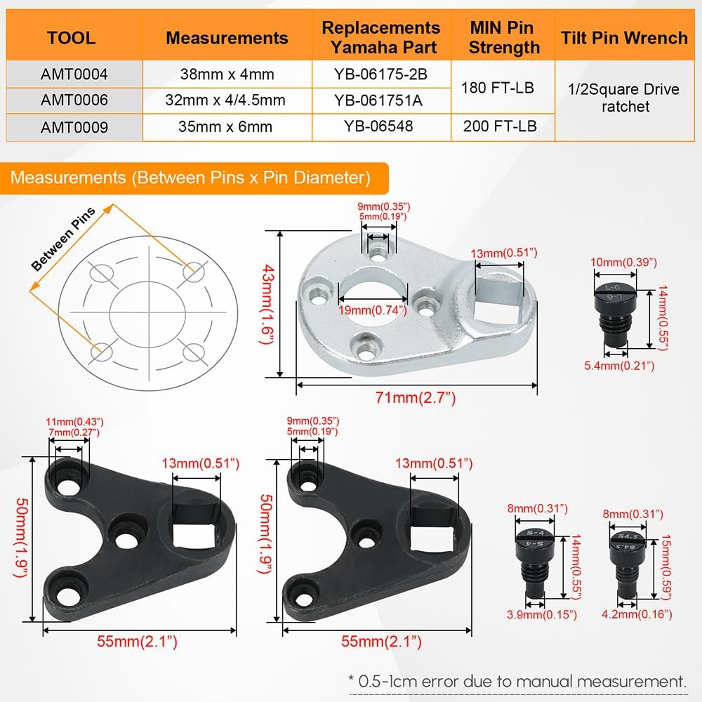 JUEGO DE LLAVES PARA PASADORES DE TRIM Y TILT DE MOTORES FUERA DE BORDA MT0004, MT0006 Y MT0009 - 3