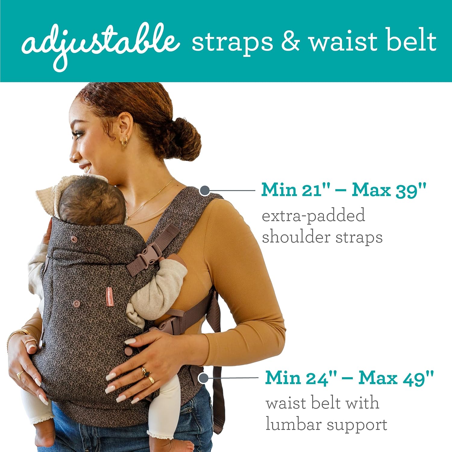 MOCHILA PORTABEBÉ INFANTINO FLIP 4 EN 1 CONVERTIBLE ERGONÓMICO ANIMAL PRINT - 3