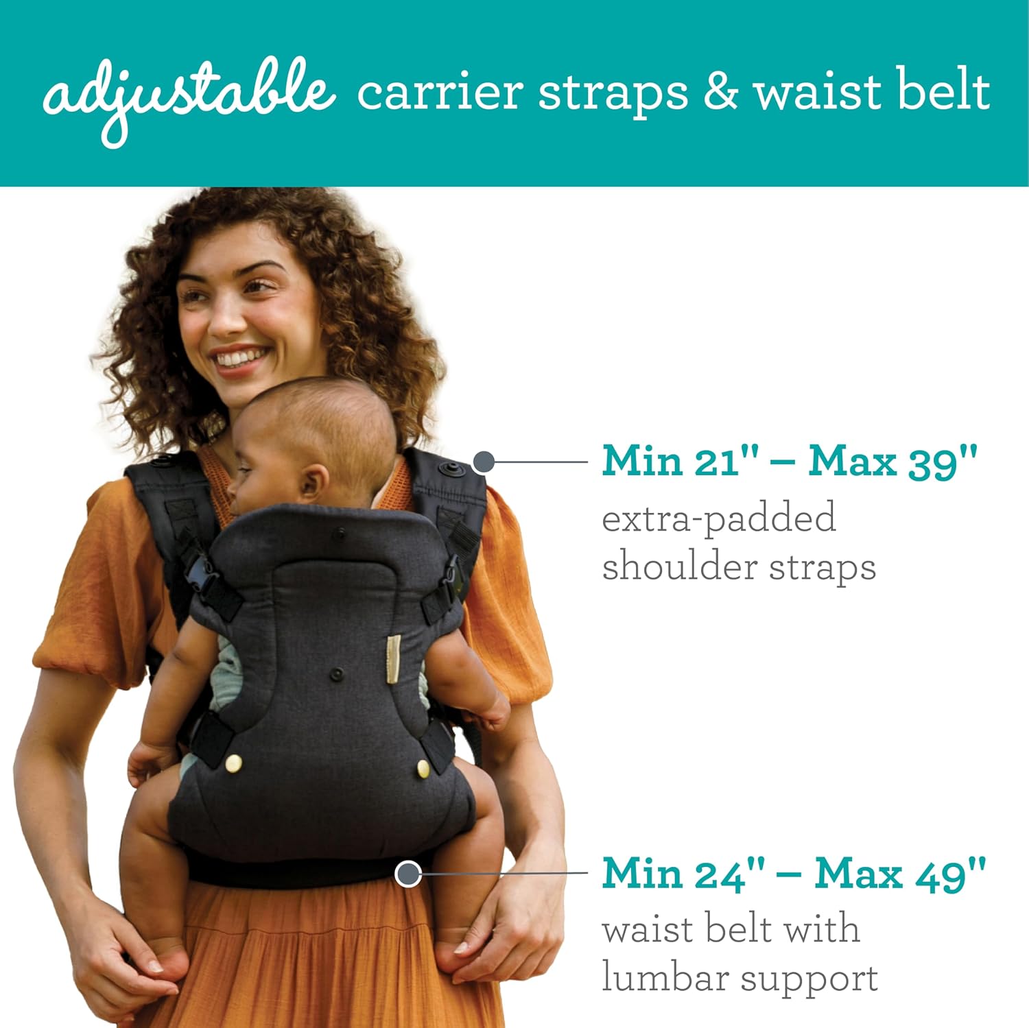 MOCHILA PORTABEBÉ INFANTINO FLIP 4 EN 1 NEGRO Y DORADO - 3