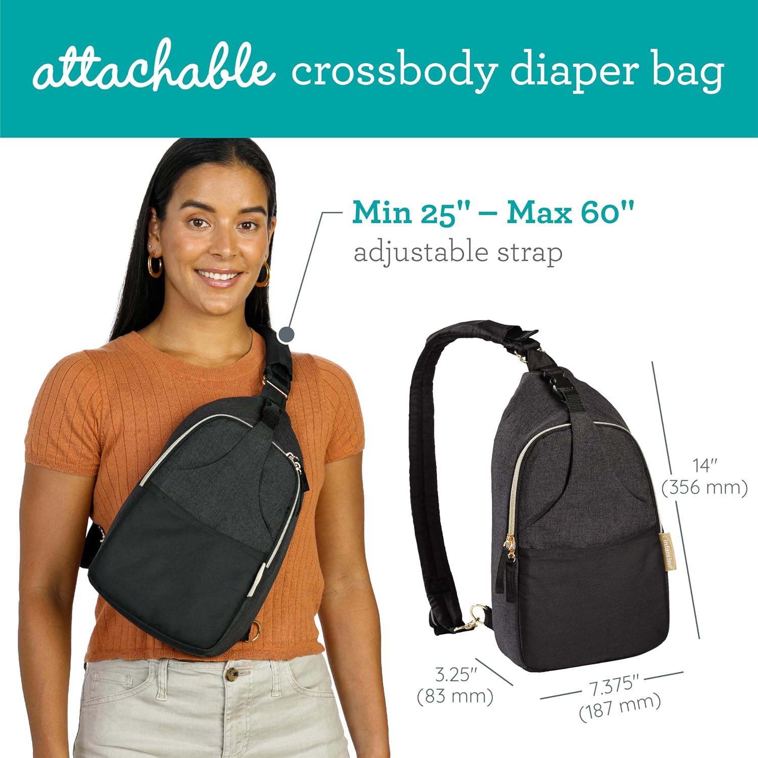 MOCHILA PORTABEBÉ INFANTINO FLIP 4 EN 1 NEGRO Y DORADO - 4