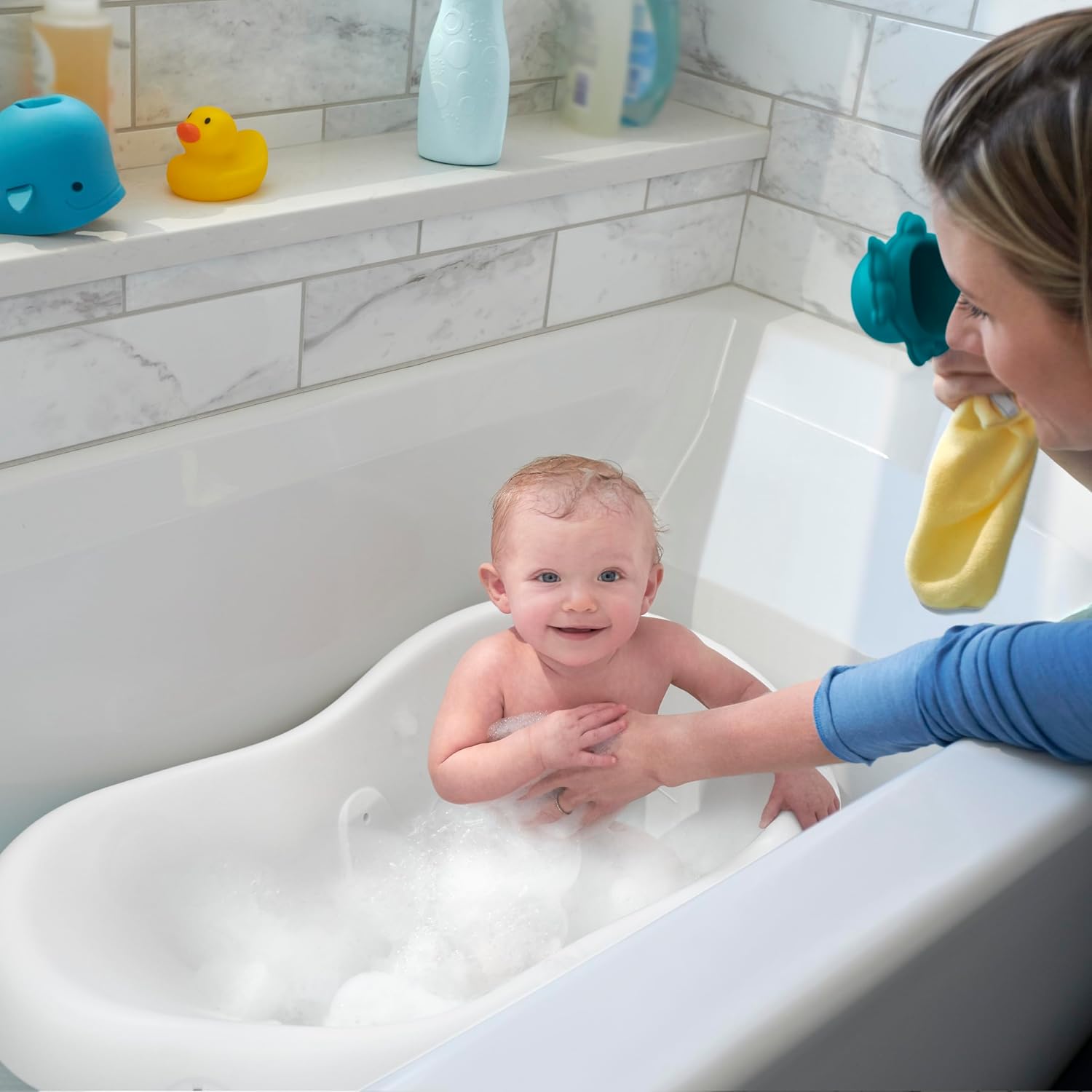 BAÑERA FISHER-PRICE BABY TO TODDLER BATH 4-IN-1 SLING 'N SEAT TUB PACIFIC PEBBLE - 2
