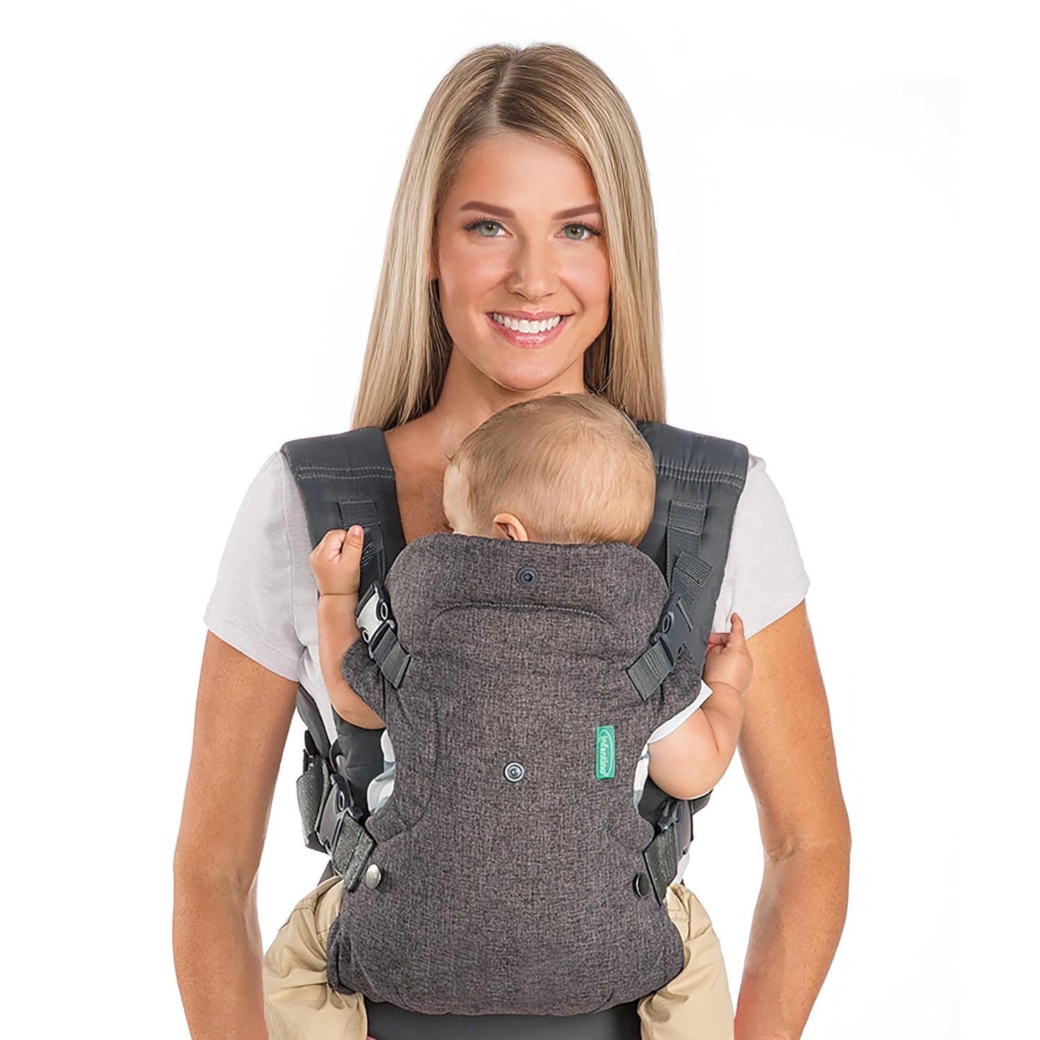MOCHILA PORTABEBÉ INFANTINO FLIP 4 EN 1 CONVERTIBLE ERGONÓMICA GRIS - 1