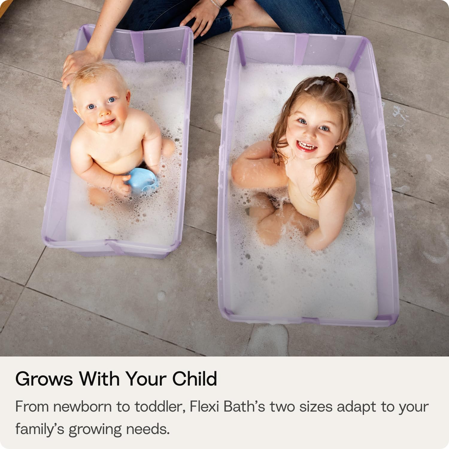 BAÑERA STOKKE FLEXI BATH BUNDLE PLEGABLE CON SOPORTE PARA RECIÉN NACIDO BLANCO GRIS - 5
