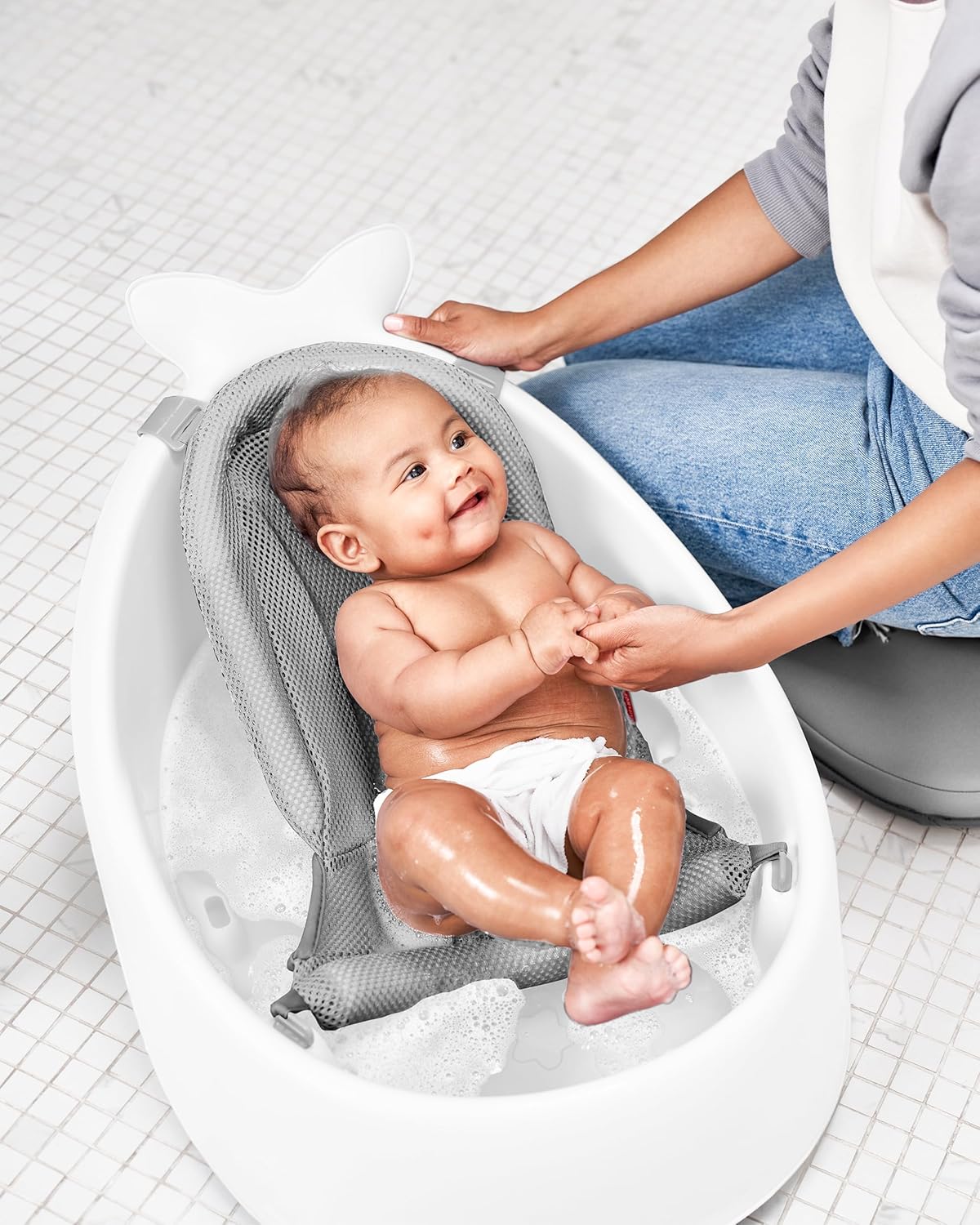 BAÑERA SKIP HOP INFANT BATH TUB 3-STAGE GROW WITH BABY SMART SLING MOBY BLANCO - 2