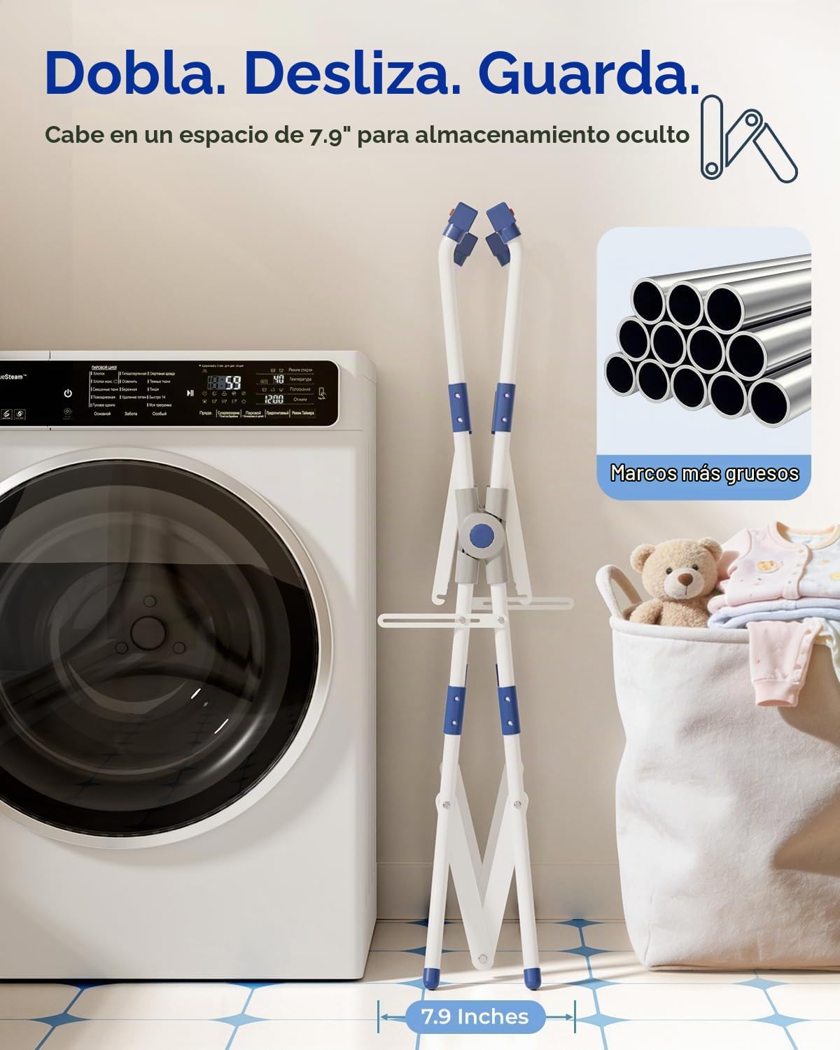 BAÑERA 2 EN 1 AVIDOR CON SOPORTE PLEGABLE DINOSAURIO AZUL MARINO PARA BEBÉ 0-18 MESES - 3
