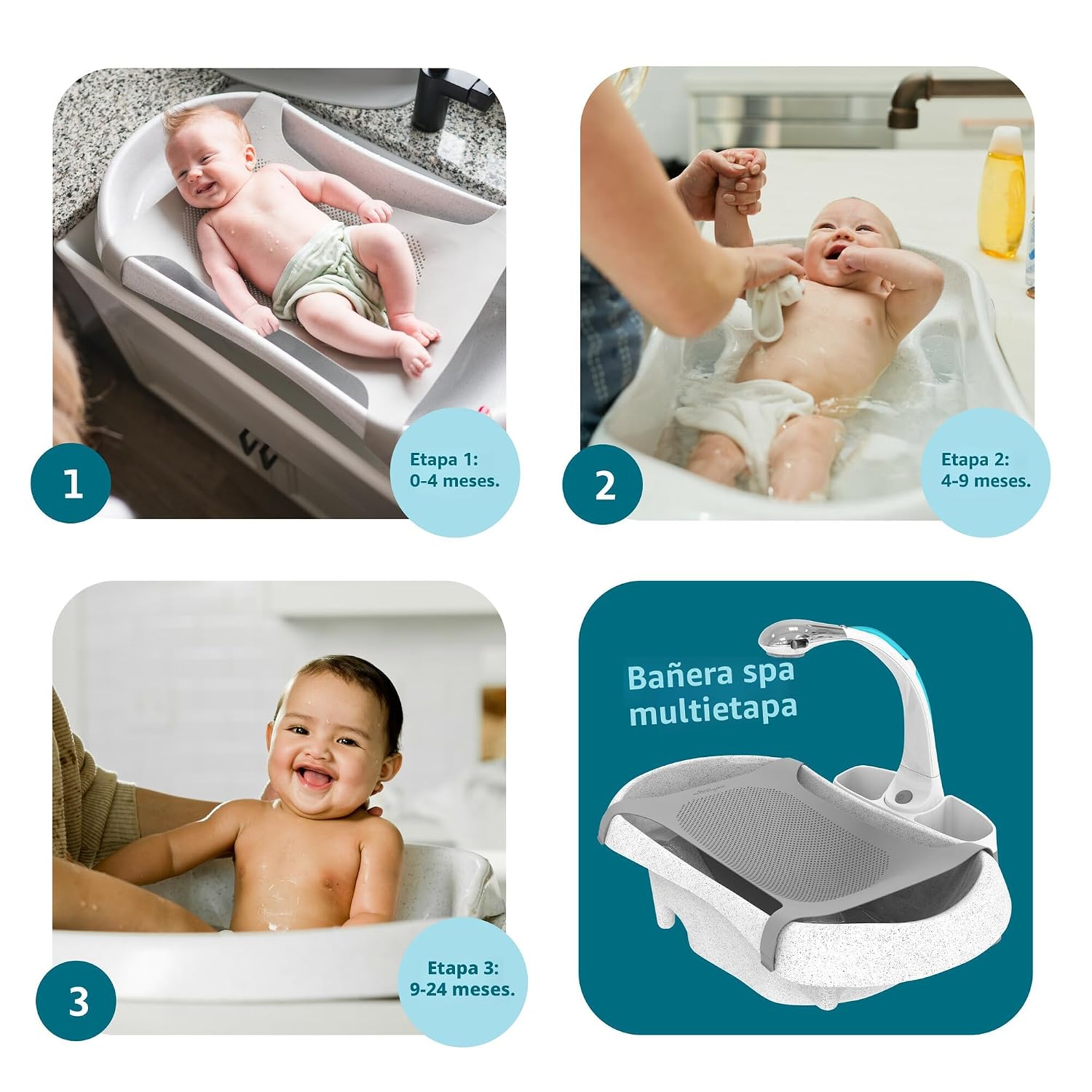 BAÑERA THE FIRST YEARS RAIN SHOWER BABY SPA 3 EN 1 CON DUCHA Y ACCESORIOS - 5