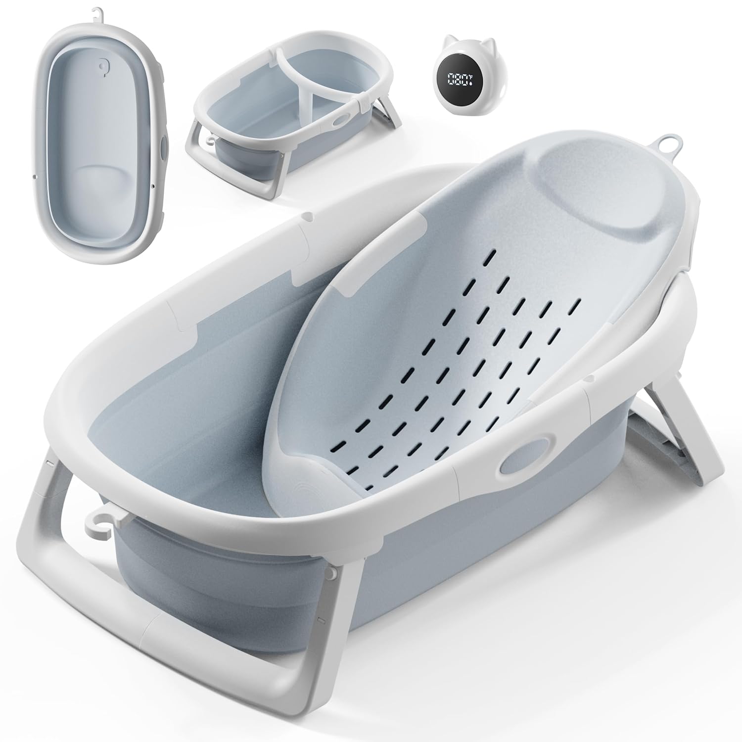 BAÑERA CHEERTRY 4 EN 1 PLEGABLE PARA BEBÉ RECIÉN NACIDO A NIÑO 0-24 MESES AZUL - 1