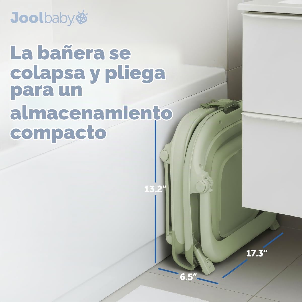 BAÑERA PLEGABLE JOOL BABY CON TERMÓMETRO ACEITUNA - 5