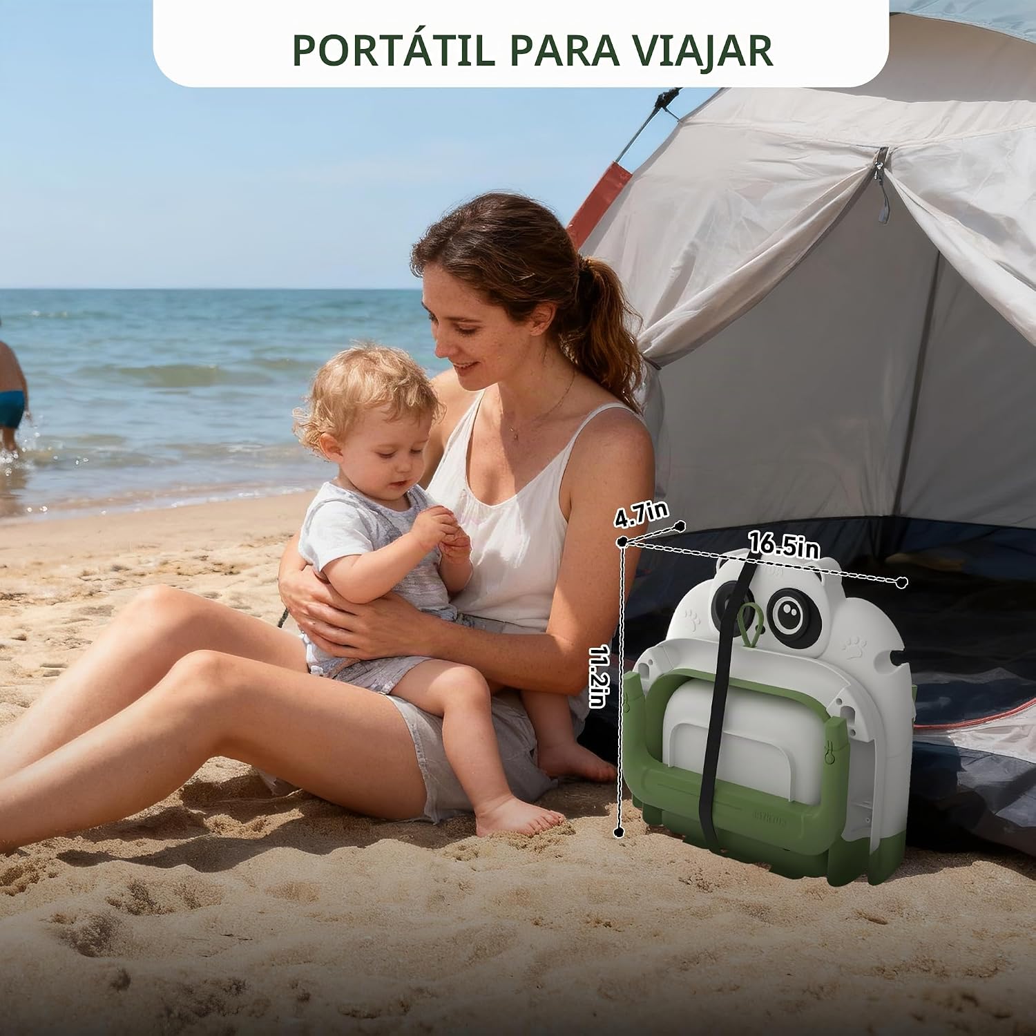 BAÑERA PLEGABLE PARA BEBÉ LAUJIA RECIÉN NACIDO A 24 MESES VERDE - 5