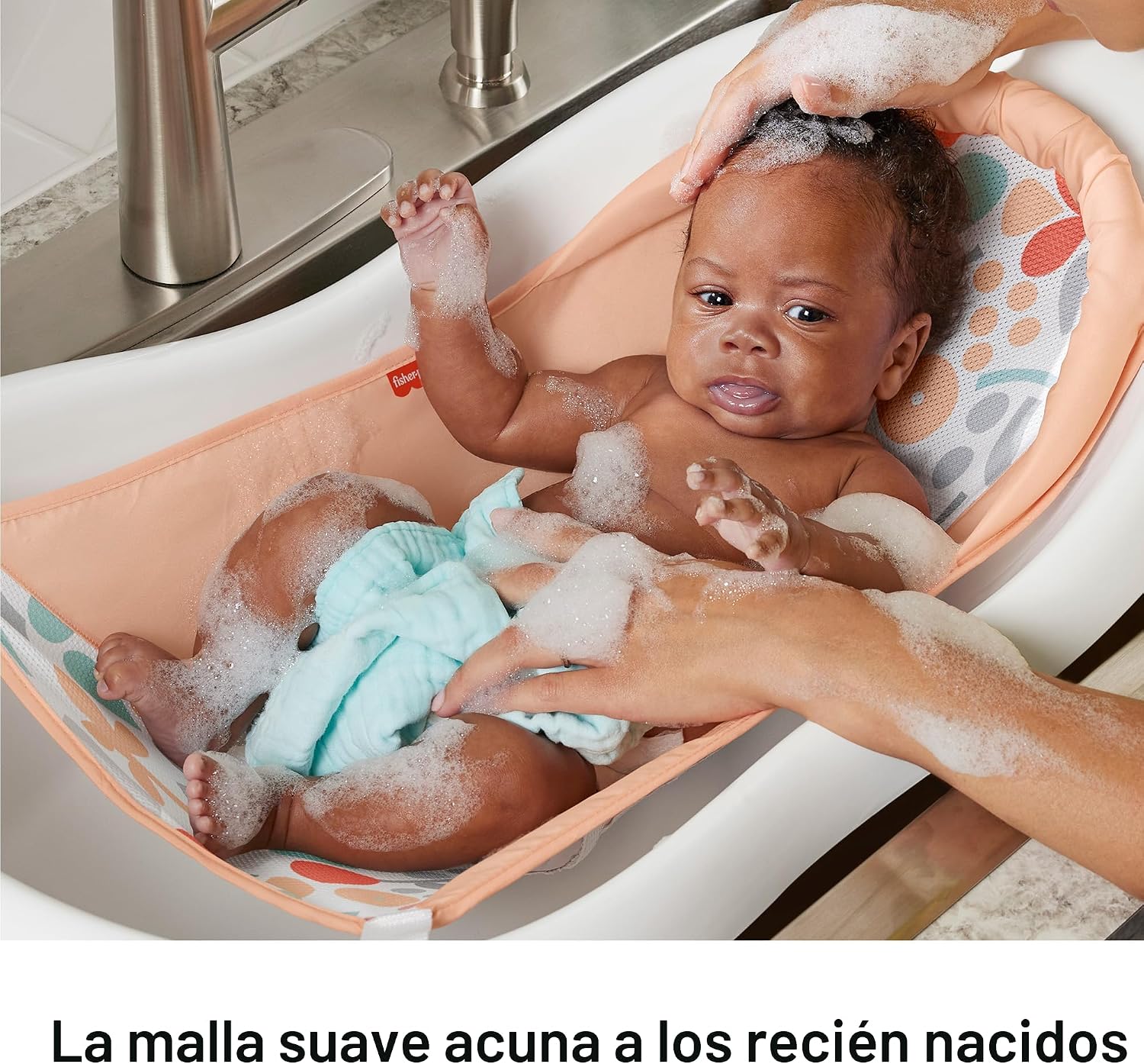 BAÑERA FISHER-PRICE BABY TO TODDLER 4 EN 1 CON SOPORTE PARA BEBÉ Y 2 JUGUETES SUMMER BLOSSOMS - 4