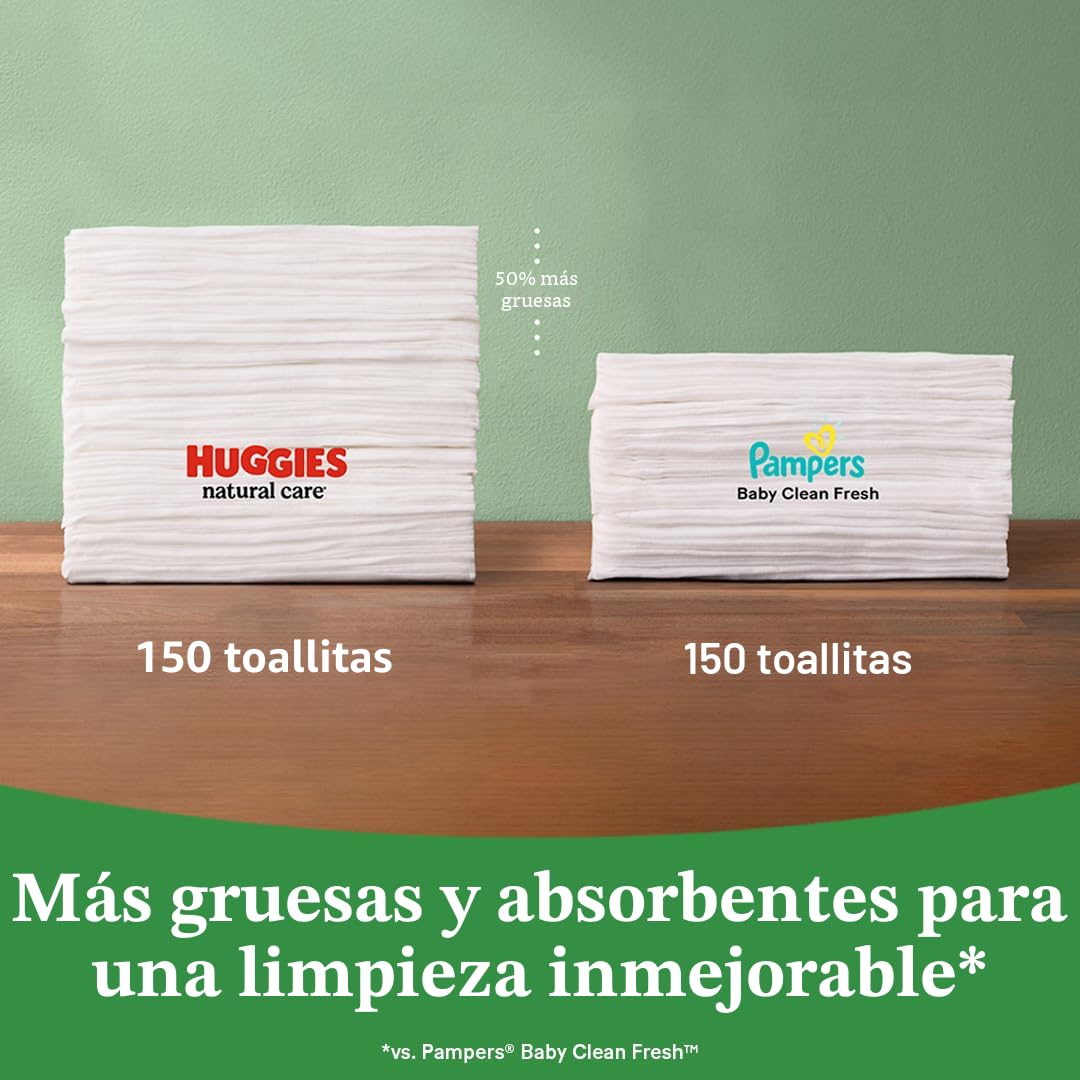 TOALLITAS HUMEDAS HUGGIES NATURAL CARE SENSITIVE SIN AROMA 560 UNIDADES - 3