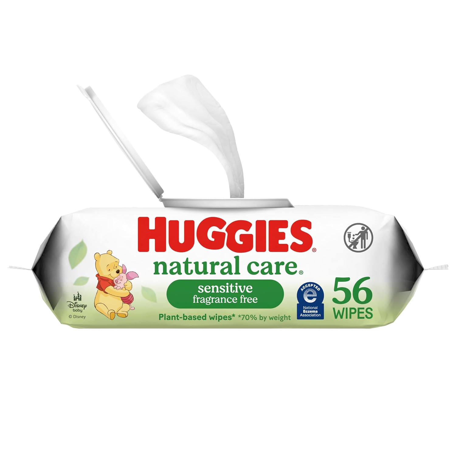 TOALLITAS HÚMEDAS HUGGIES NATURAL CARE SENSITIVE SIN AROMA PACK 56 UNIDADES - 1