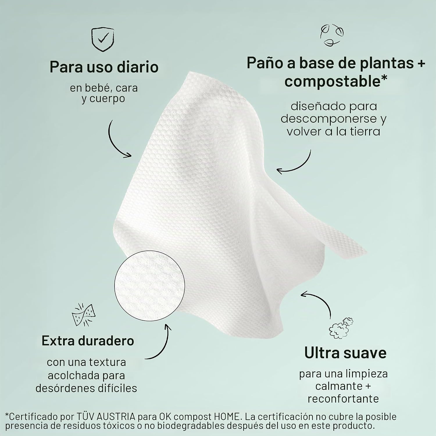 TOALLITAS HÚMEDAS THE HONEST COMPANY SIN AROMA A BASE DE PLANTAS 72 UNIDADES - 4