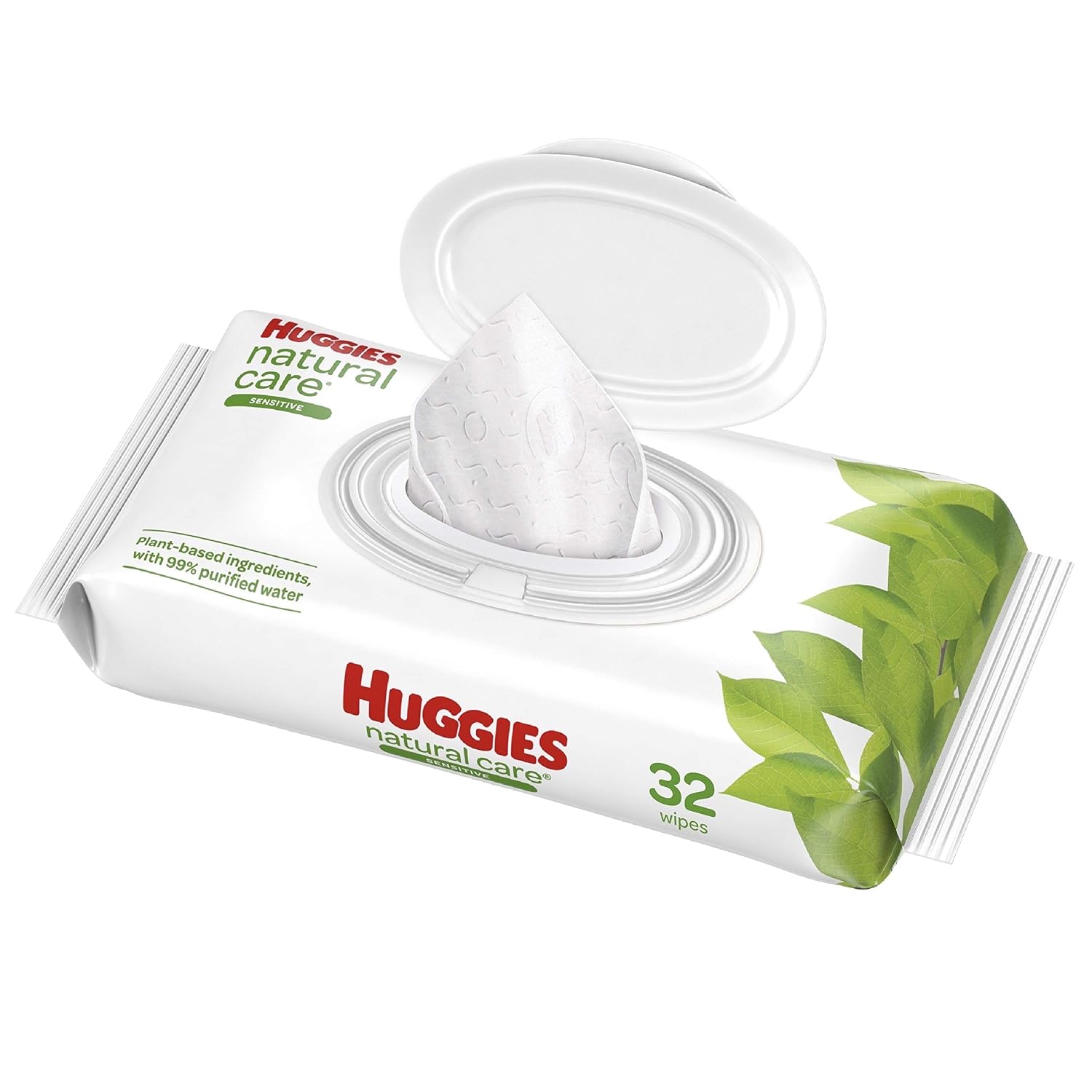 TOALLITAS HÚMEDAS HUGGIES NATURAL CARE SIN PERFUME PARA BEBÉ PIEL SENSIBLE PACK 32 UNIDADES - 1