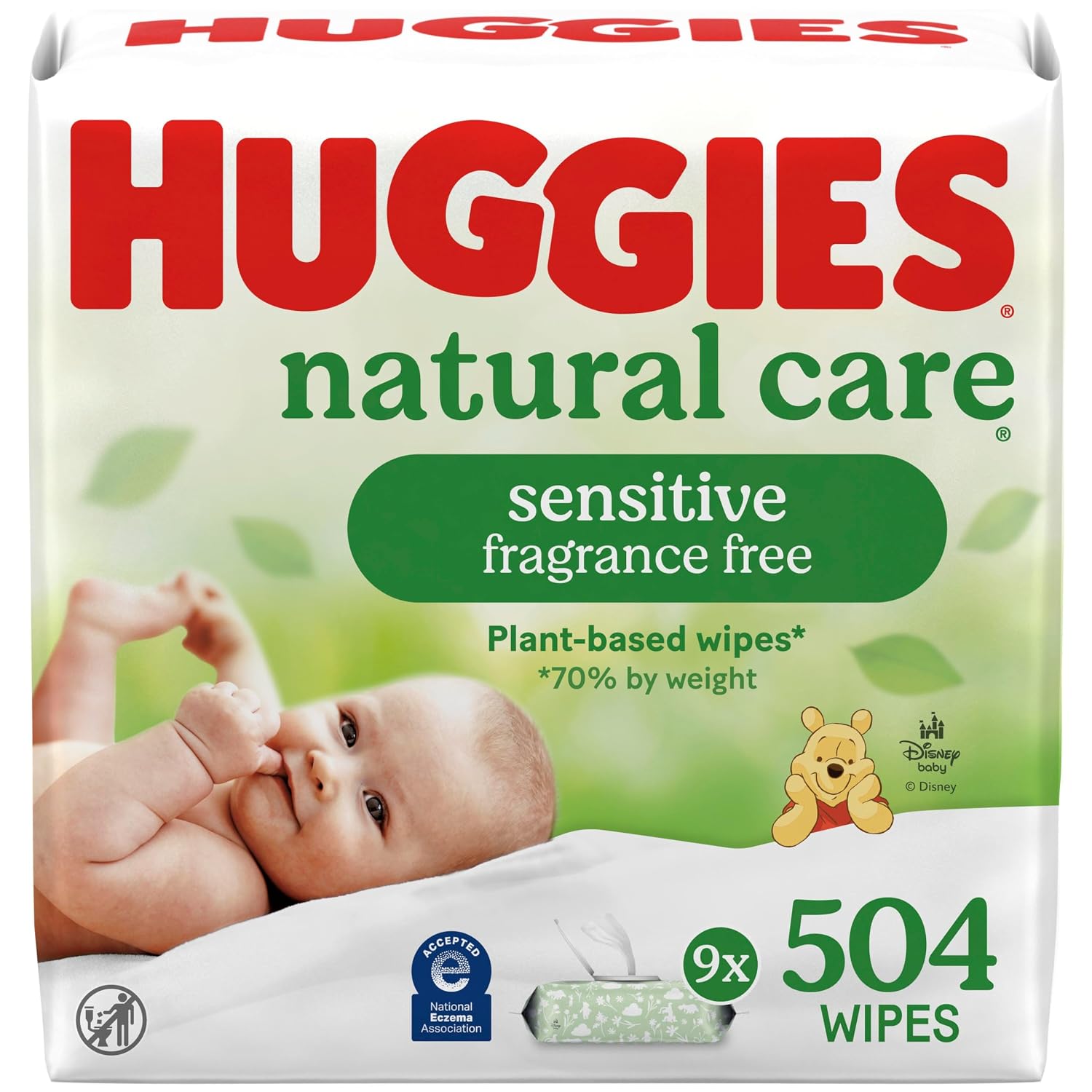 TOALLITAS HUMEDAS HUGGIES NATURAL CARE SENSITIVE SIN AROMA 504 UNIDADES - 1
