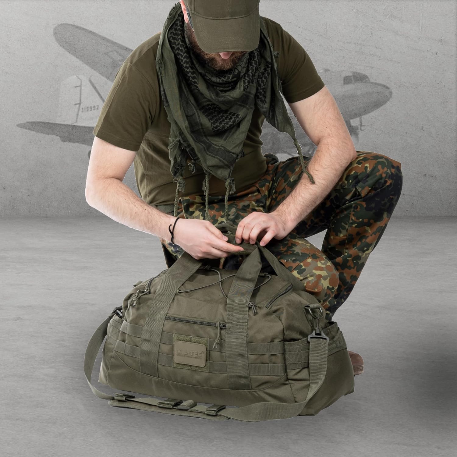 MOCHILA MIL-TEC COMBAT AVIATOR BAG ACEITUNA - 5