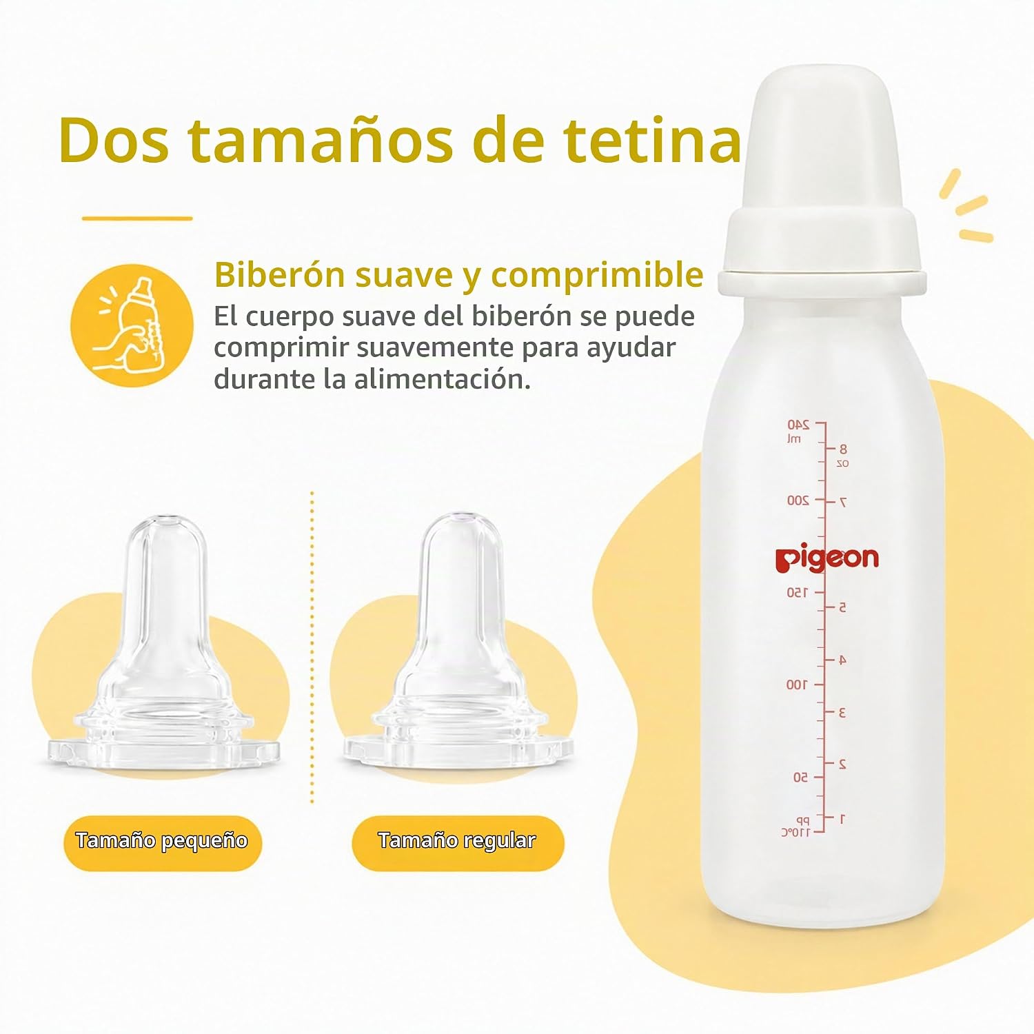 BOTELLA PIGEON PARA PALADAR HENDIDO CON 2 TETEROS 240 ML - 5