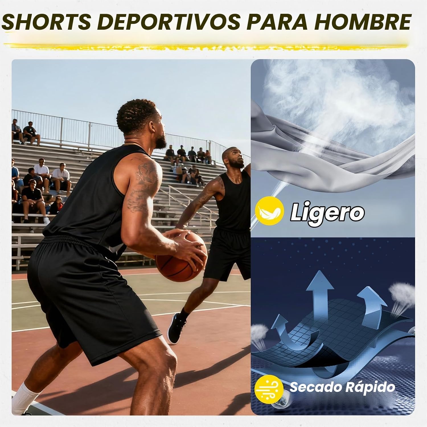 SHORT DEPORTIVO BALENNZ PARA HOMBRE CON BOLSILLOS SECADO RÁPIDO - 4