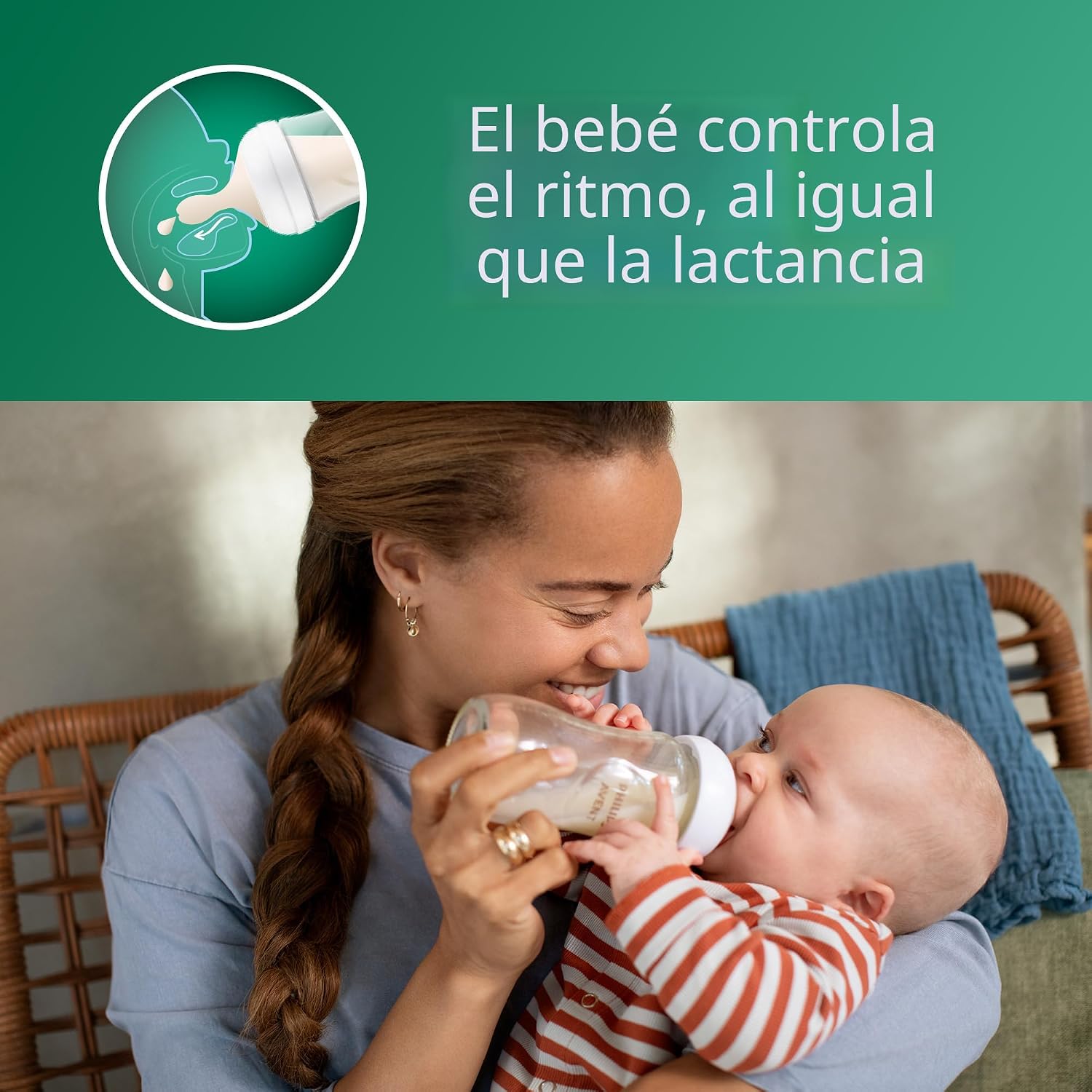 BOTELLA DE VIDRIO PHILIPS AVENT NATURAL 8 OZ FLUJO MEDIO - 2