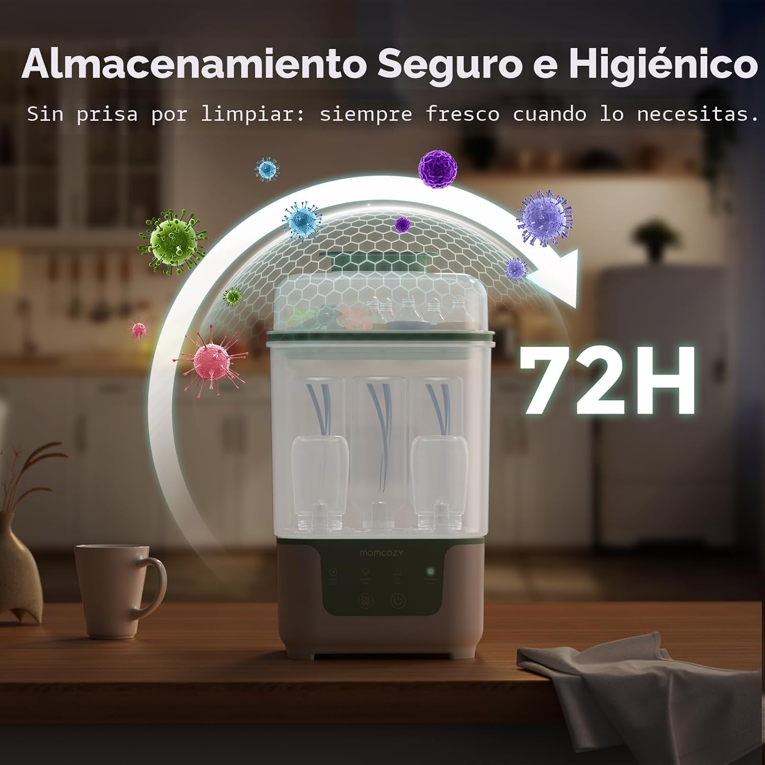 ESTERILIZADOR Y SECADOR DE BIBERONES MOMCOZY 4 EN 1 COMPACTO MODULAR - 4
