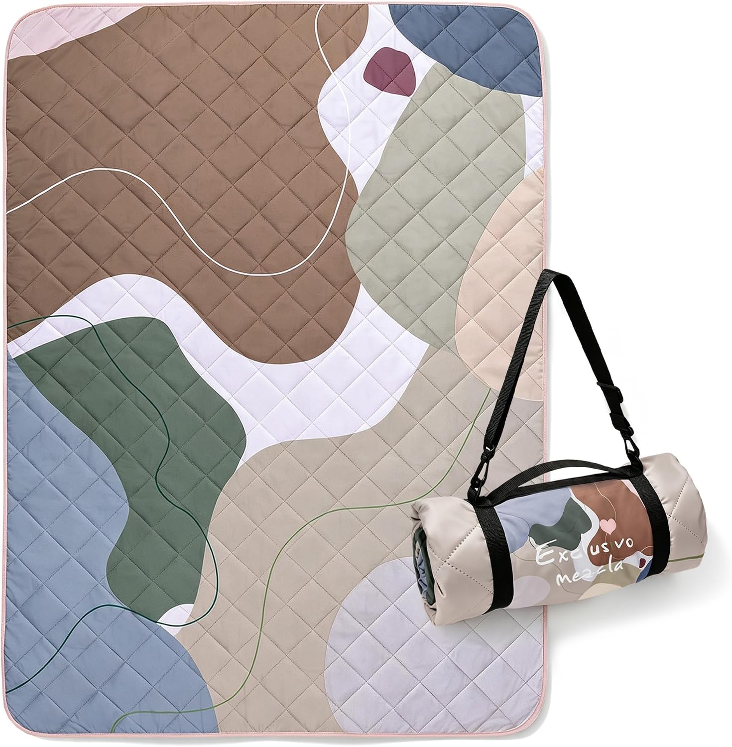 MANTA TÉRMICA EXCLUSIVO MEZCLA EXTRA LARGE IMPERMEABLE PLEGABLE PARA PICNIC - 1