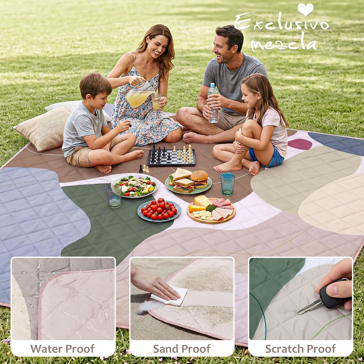 MANTA TÉRMICA EXCLUSIVO MEZCLA EXTRA LARGE IMPERMEABLE PARA PICNIC - 2