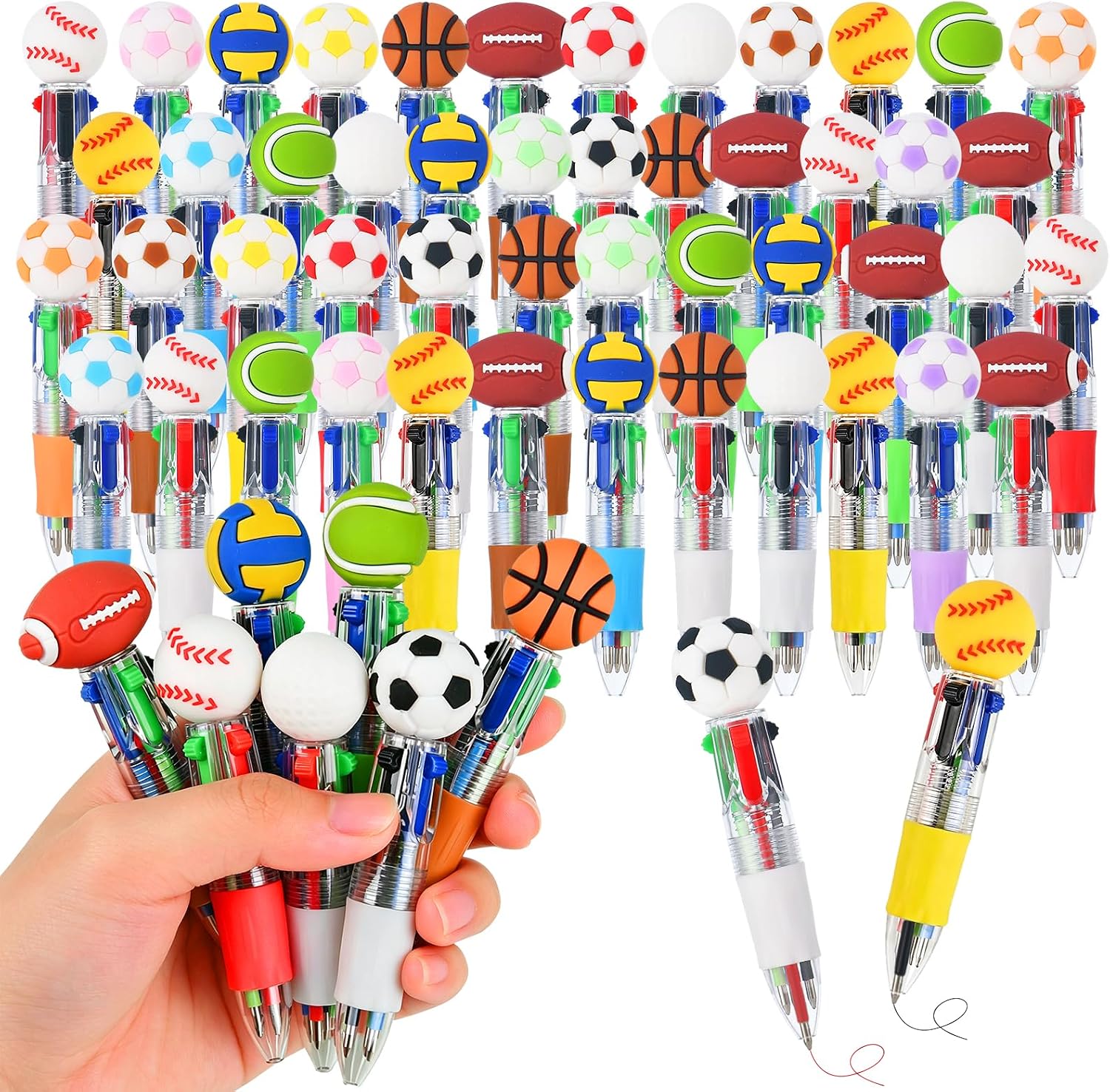 BOLÍGRAFOS DEPORTIVOS 4 EN 1 MULTICOLOR ZHIRLYN SET DE 48 PIEZAS - 1