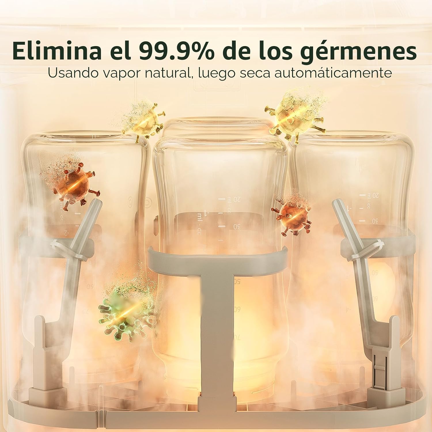 ESTERILIZADOR MOMCOZY KLEANPAL PRO LAVADOR SECADOR DE BIBERONES BLANCO - 5