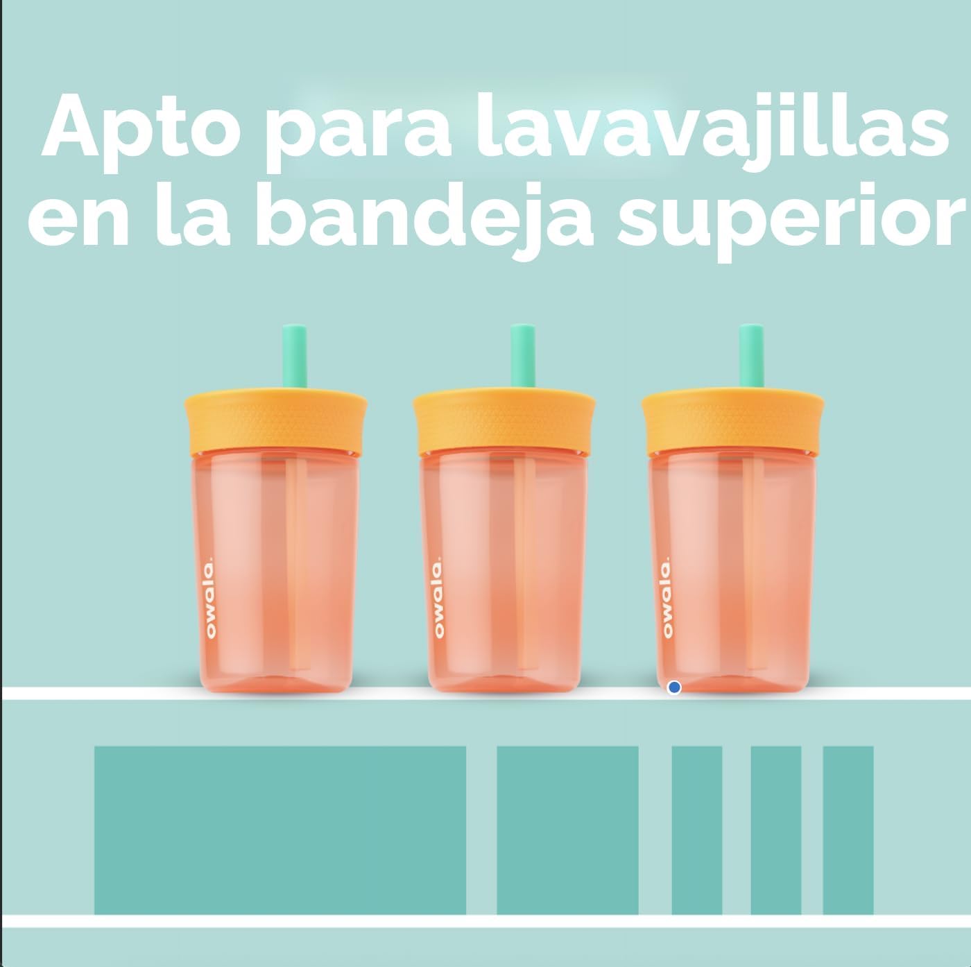 VASO OWALA TUMBLER KIDS PLÁSTICO 15 OZ SANDÍA - 5