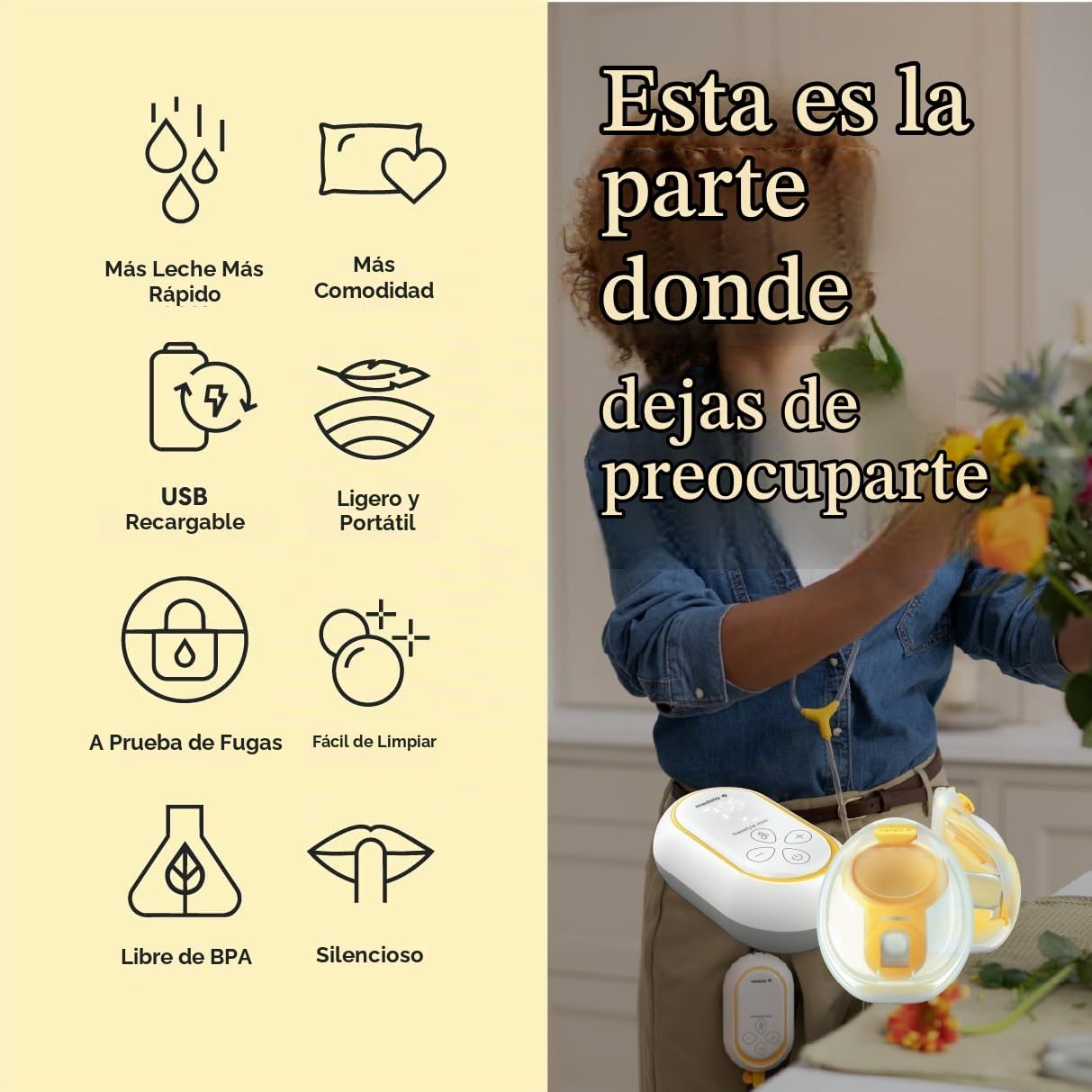 EXTRACTOR DE LECHE MEDELA FREESTYLE MINI DOBLE ELÉCTRICO MANOS LIBRES - 3