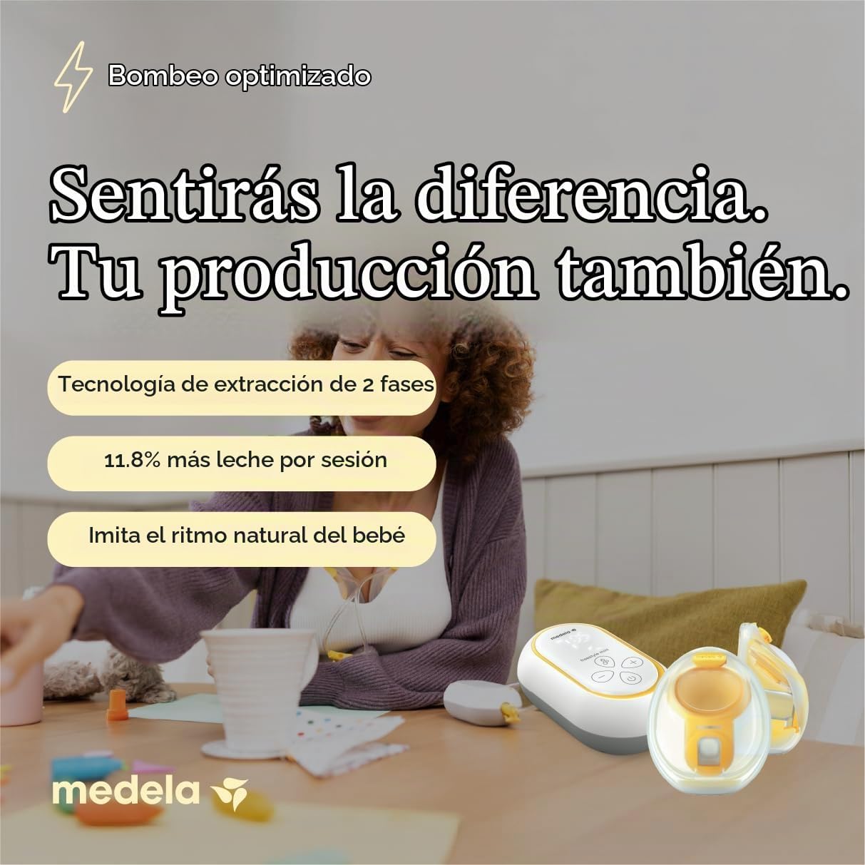 EXTRACTOR DE LECHE MEDELA FREESTYLE MINI DOBLE ELÉCTRICO MANOS LIBRES - 4