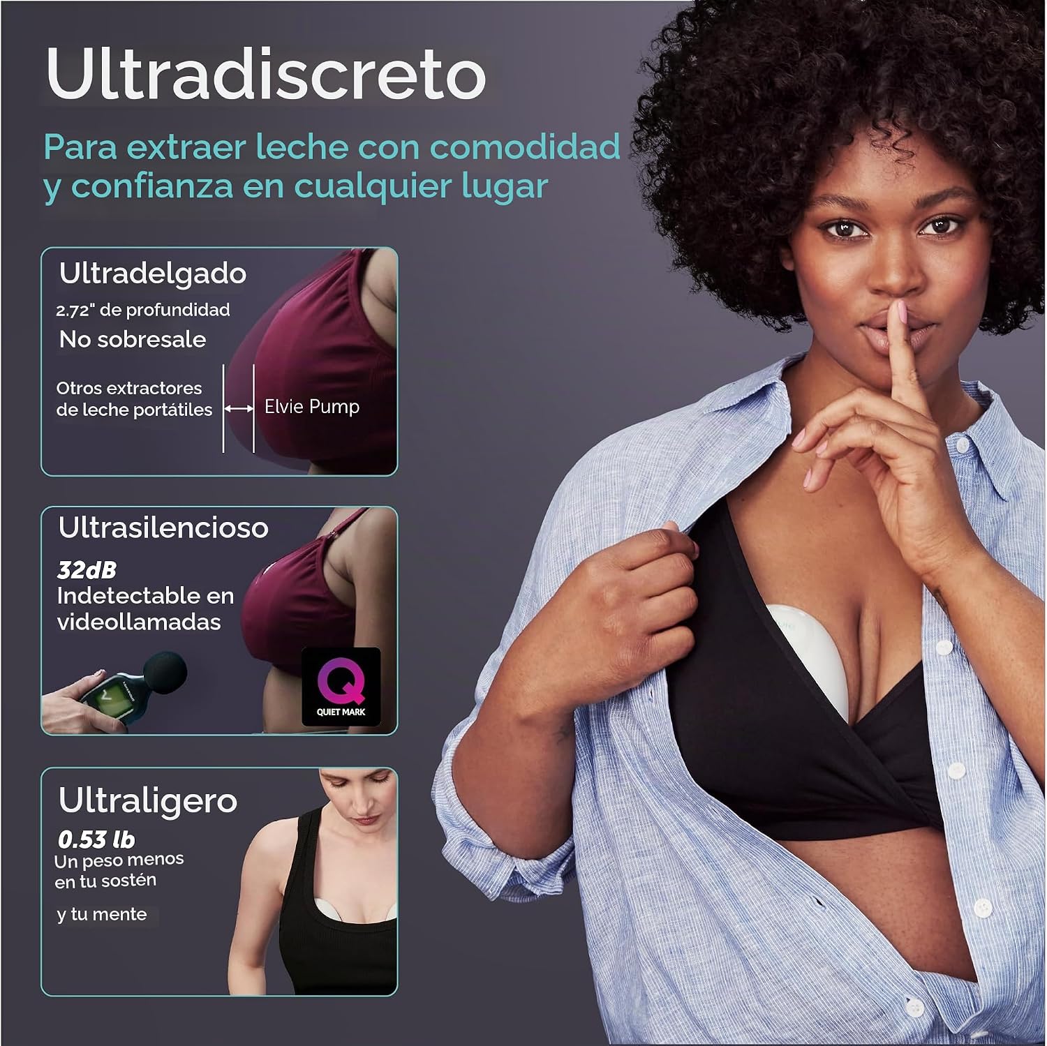 EXTRACTOR DE LECHE ELVIE DOUBLE WEARABLE CON APP - 3