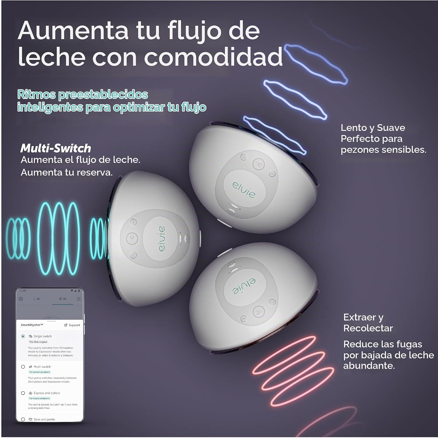EXTRACTOR DE LECHE ELVIE DOUBLE WEARABLE CON APP - 5