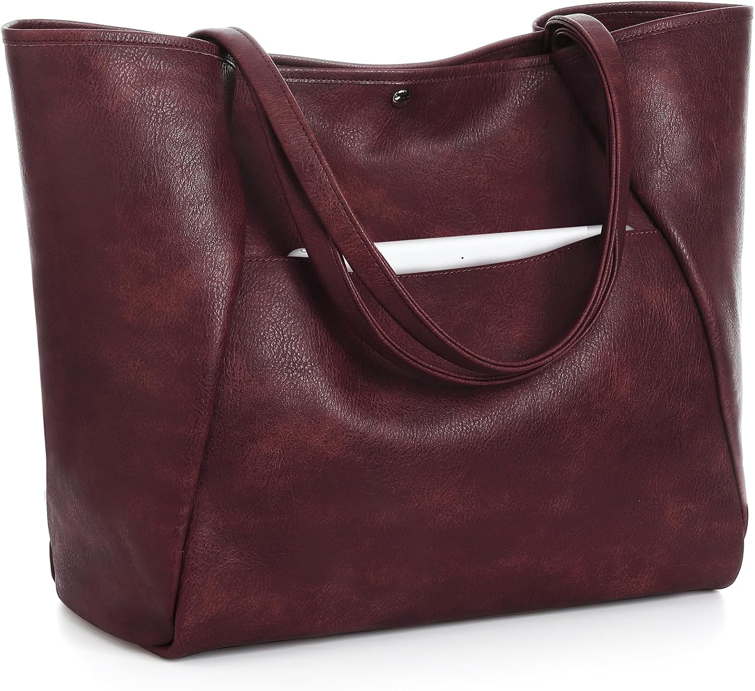 BOLSO TOTE BAG MONRICH CUERO VEGANO NEGRO GRANDE PARA MUJER - 1