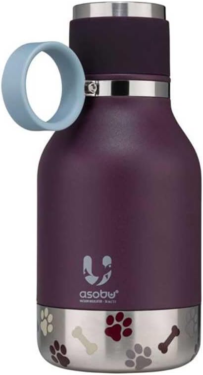 BOTELLA DE AGUA ASOBU BUDDY BOTTLE ACERO INOXIDABLE AISLANTE CON TAZÓN DESMONTABLE PARA PERRO BURDEO 37 OZ - 4