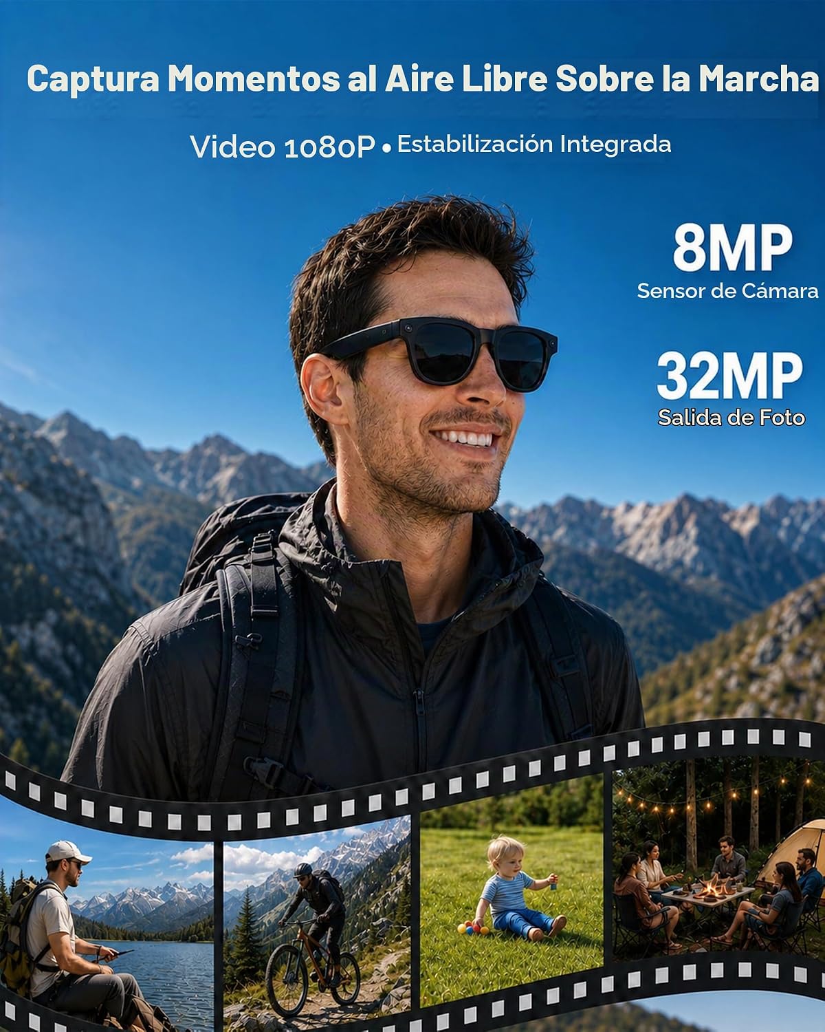 GAFAS INTELIGENTES COUCUR AI CON CÁMARA Y BLUETOOTH - 3