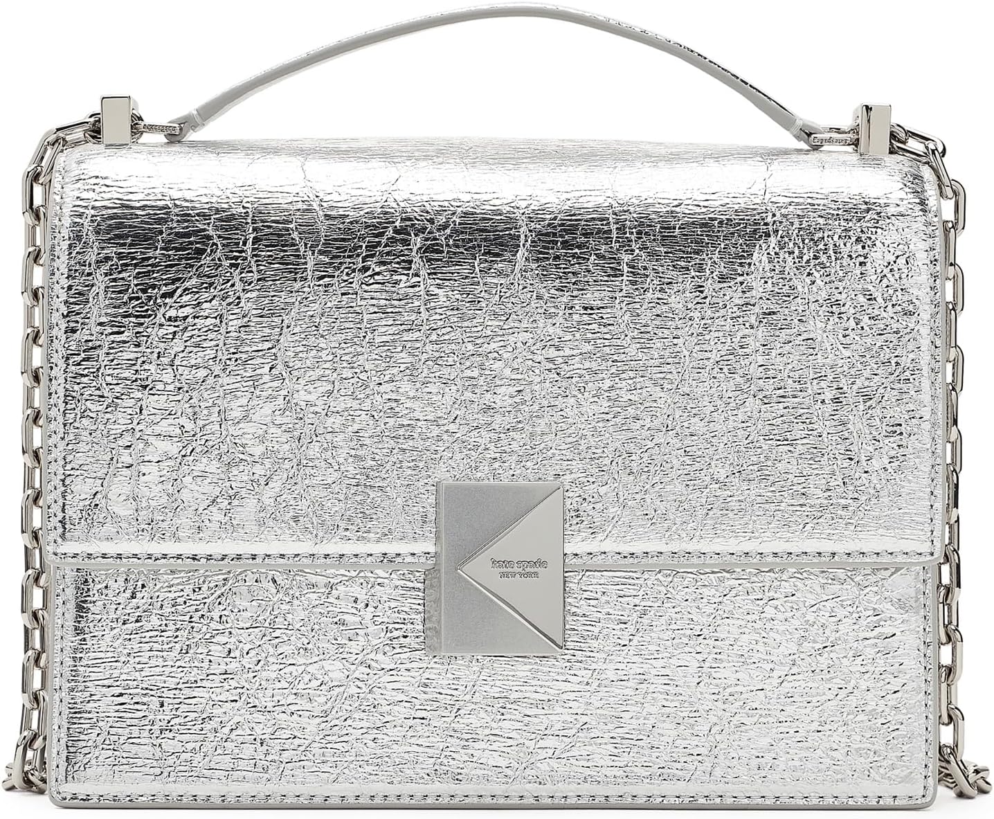 BOLSO CRUZADO MUJER KATE SPADE NEW YORK DECO CUERO PLATA METÁLICO ARRUGADO - 1