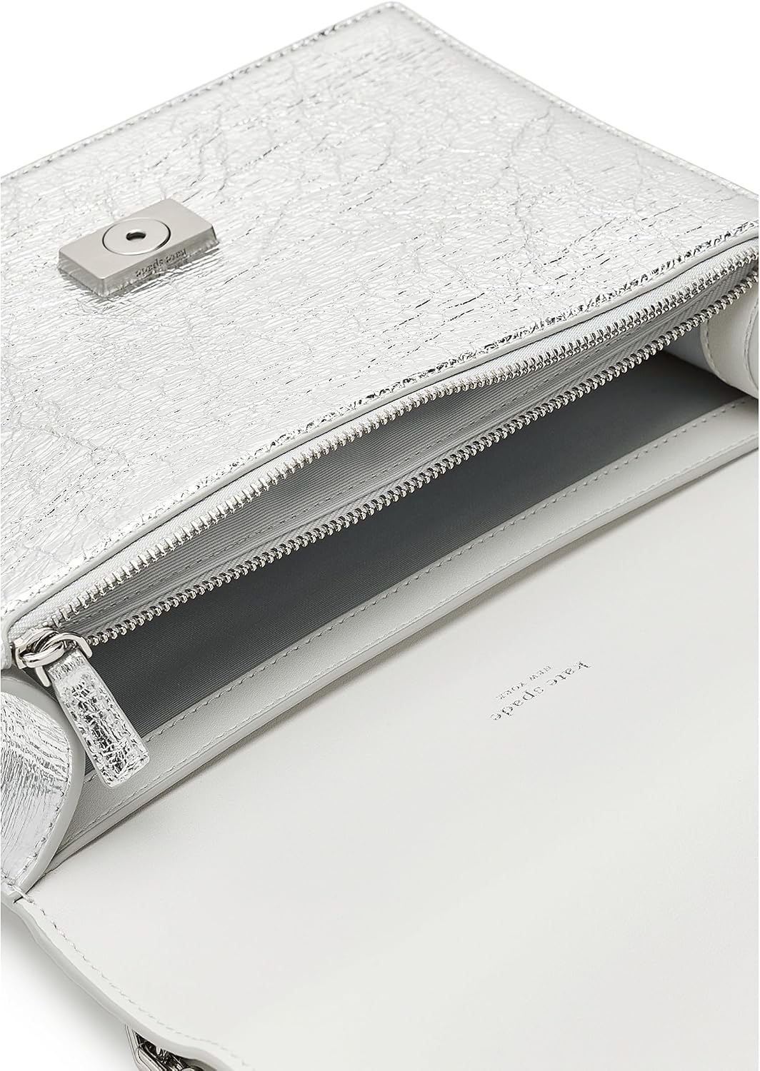 BOLSO CRUZADO MUJER KATE SPADE NEW YORK DECO CUERO PLATA METÁLICO ARRUGADO - 5