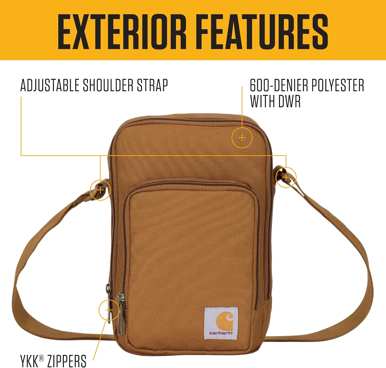 BOLSO CROSSBODY CARHARTT CON CIERRE Y CORREA AJUSTABLE - 2