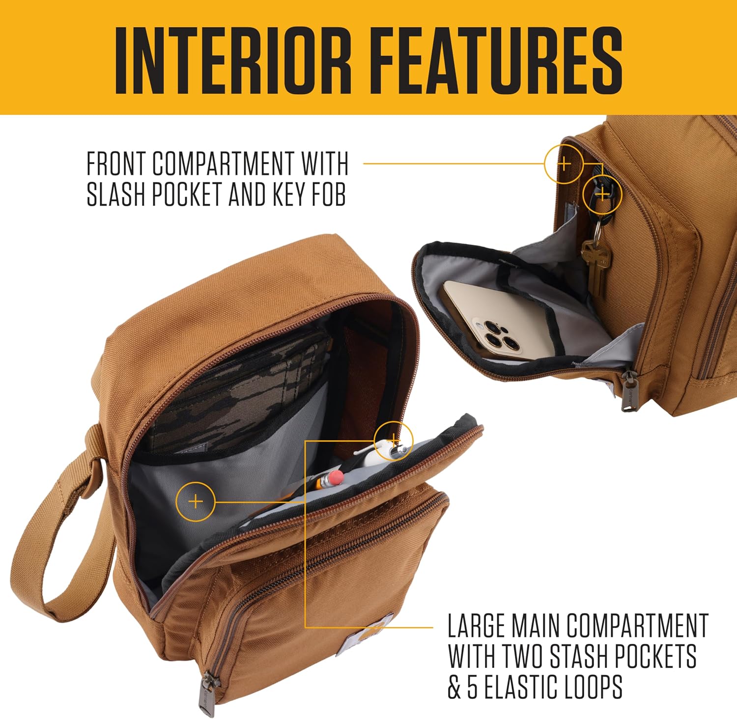 BOLSO CROSSBODY CARHARTT CON CIERRE Y CORREA AJUSTABLE - 3