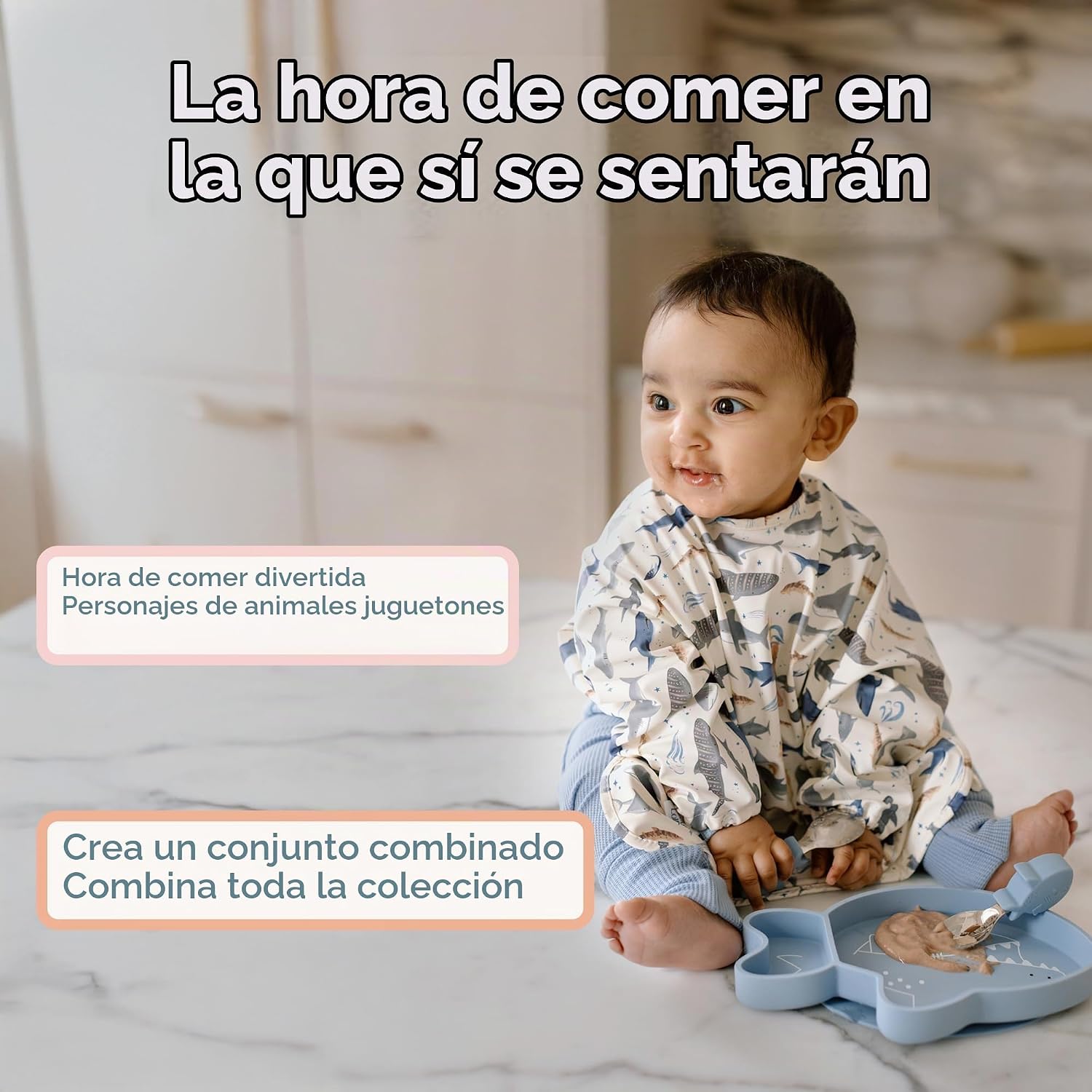 JUEGO DE ALIMENTACIÓN LOULOU LOLLIPOP CON PLATO DE SUCCIÓN, TENEDOR Y CUCHARA ELEFANTE - 5