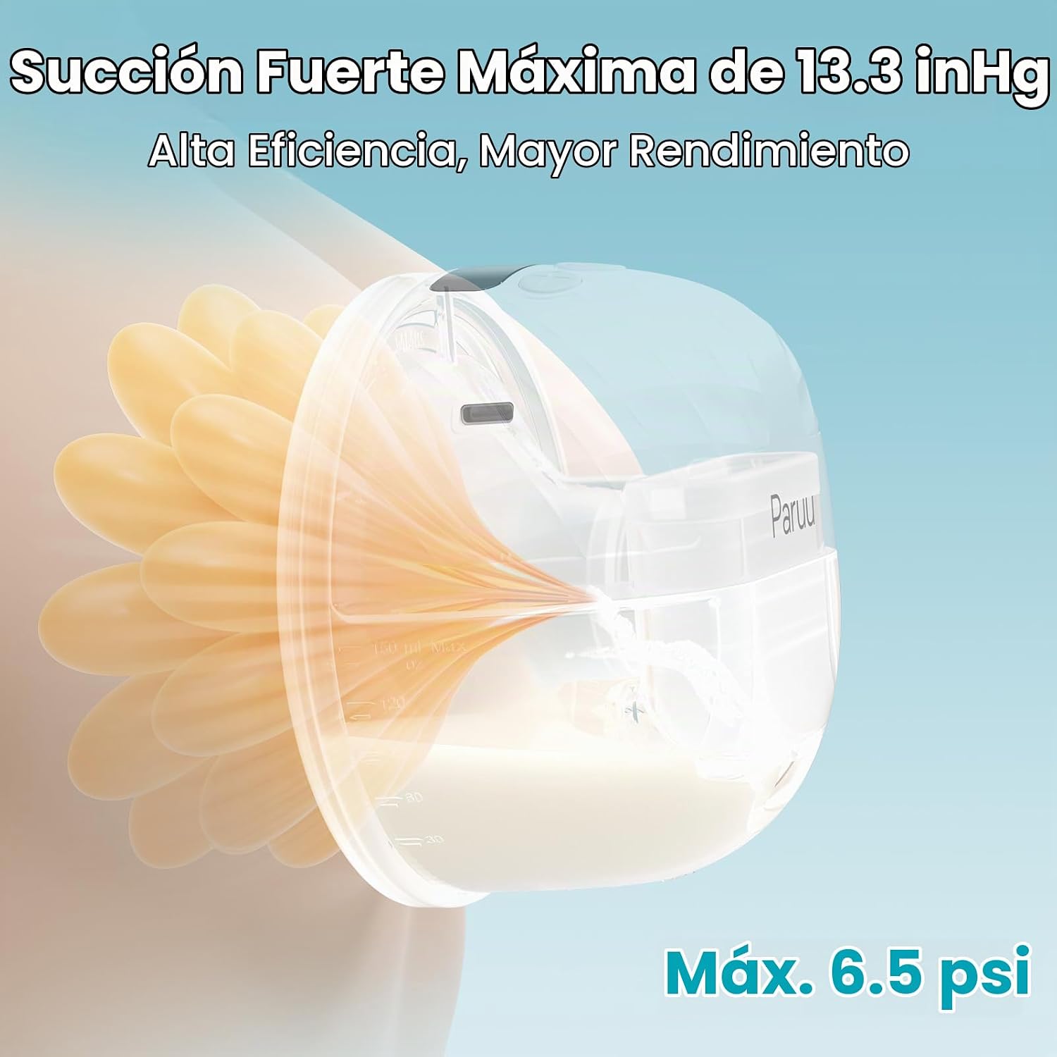 EXTRACTOR DE LECHE PARUU P10 PORTÁTIL MANOS LIBRES BLANCO - 2