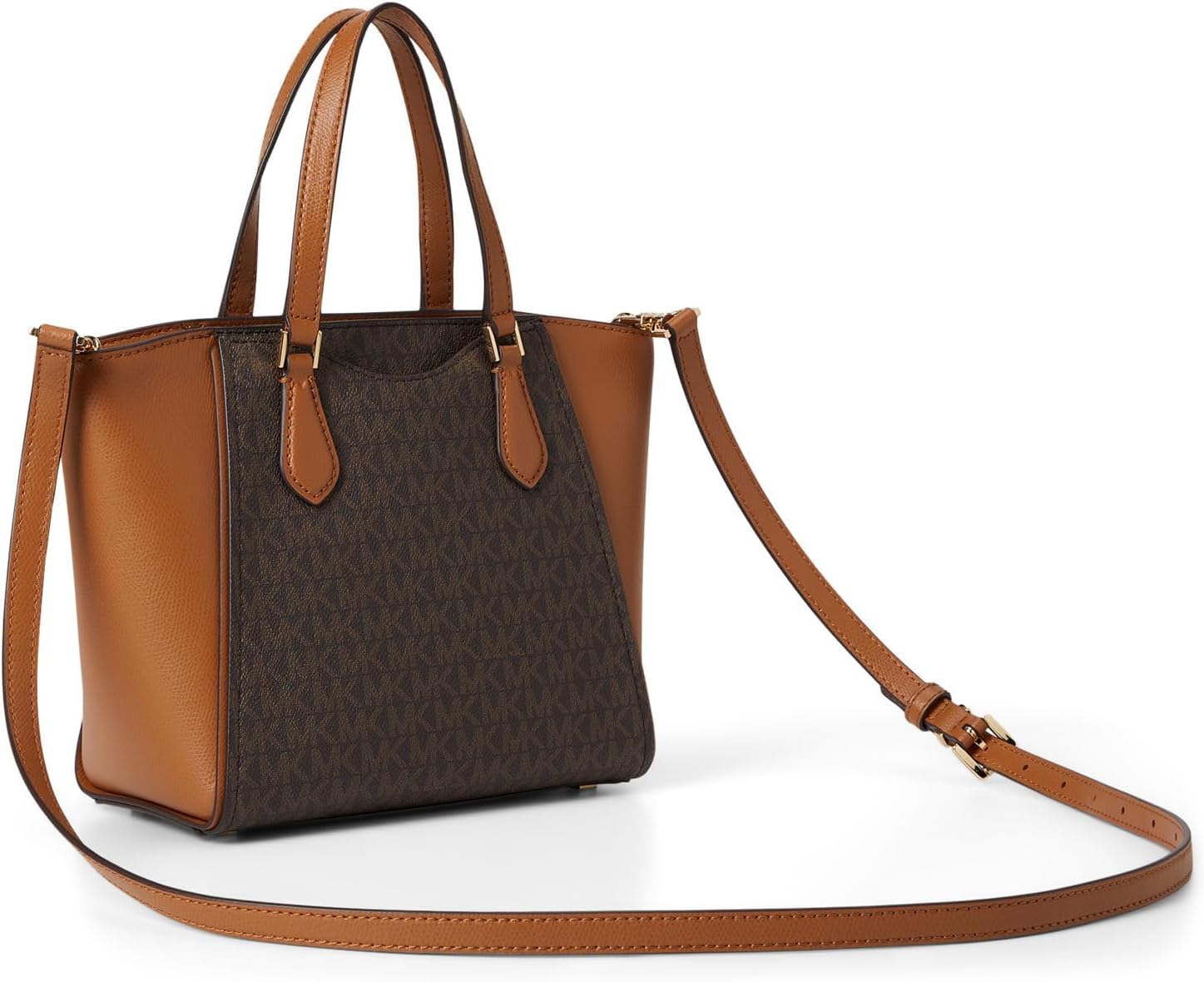 BOLSO CRUZADO PEQUEÑO MICHAEL KORS TARYN CONVERTIBLE MARRÓN CON HERRAJES DORADOS - 4