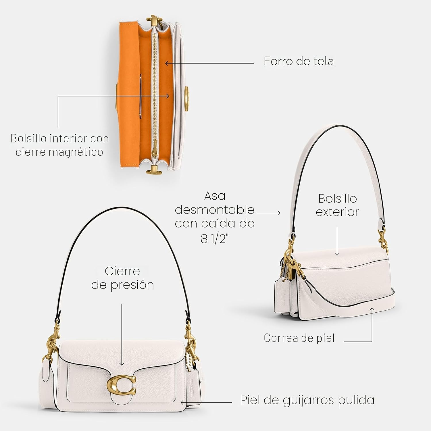 CARTERA COACH TABBY SHOULDER BAG 20 PIEL PEBBLE - 5